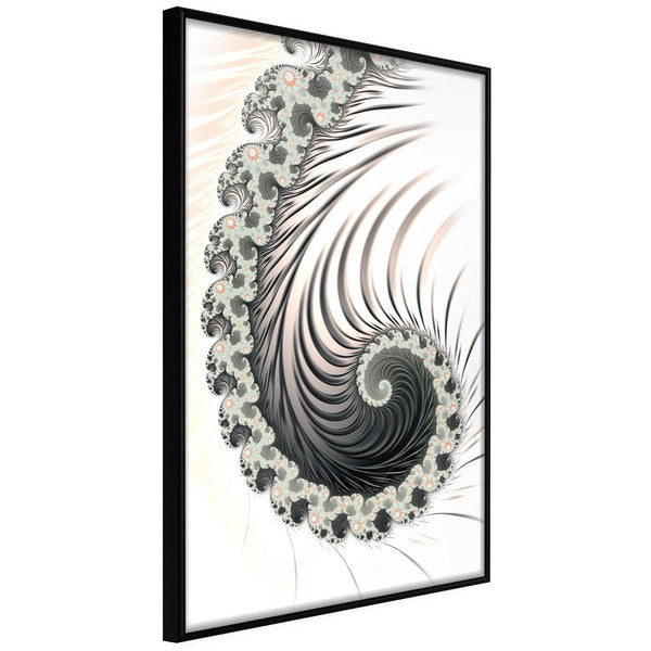 Inramad Poster / Tavla - Fractal Spiral (Positive)-Poster Inramad-Artgeist-30x45-Svart ram-peaceofhome.se