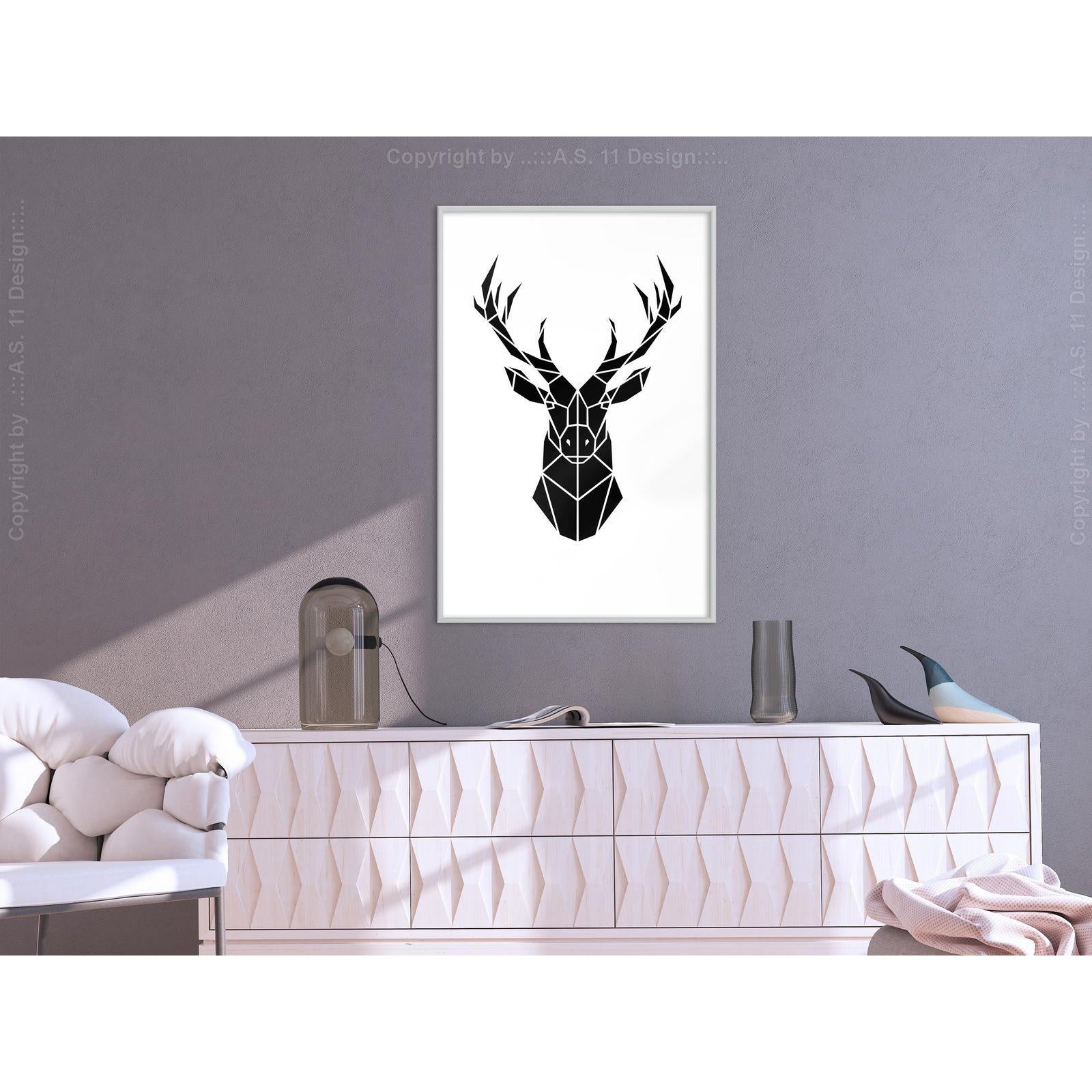 Inramad Poster / Tavla - Geometric Stag-Affisch-Artgeist-peaceofhome.se