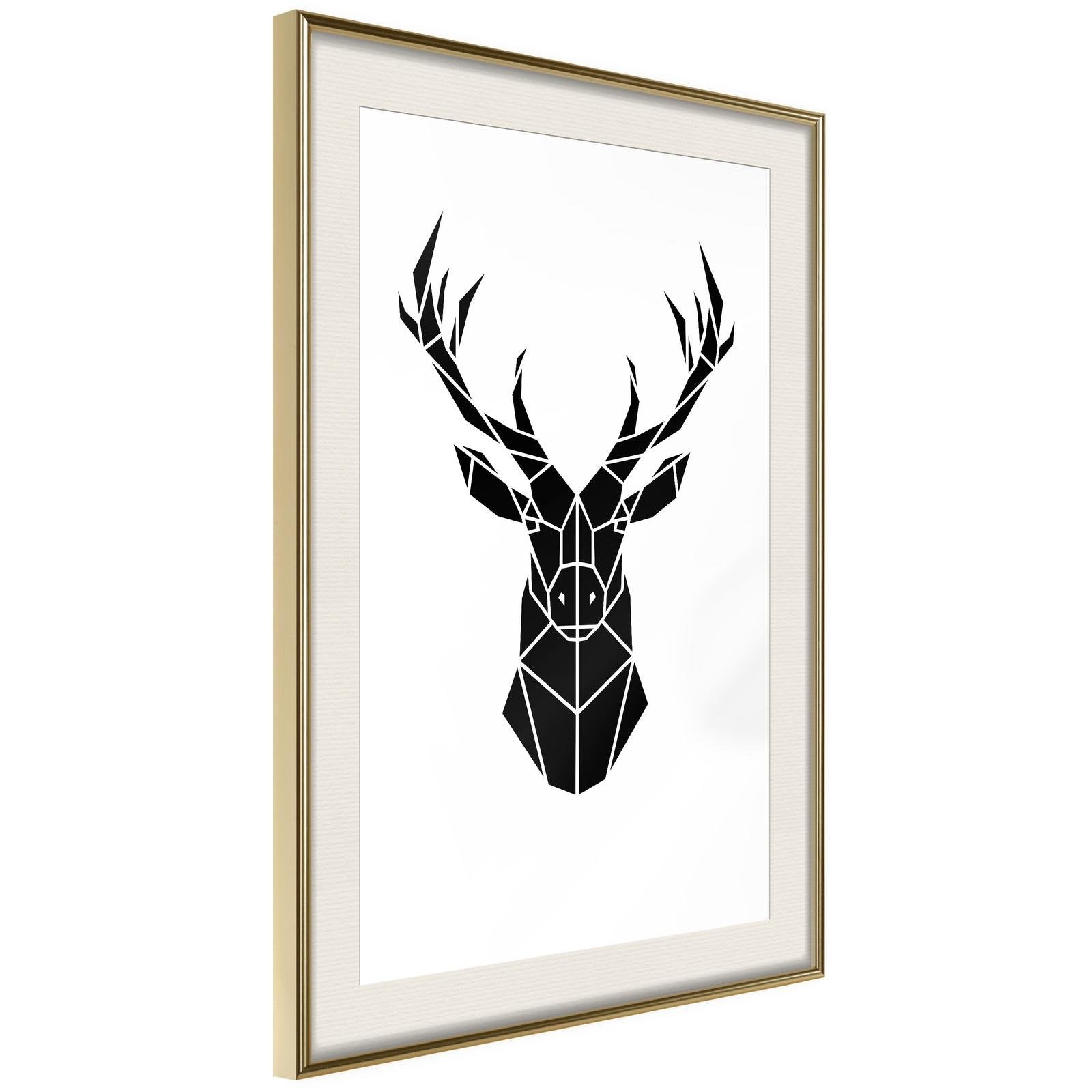 Inramad Poster / Tavla - Geometric Stag-Affisch-Artgeist-peaceofhome.se