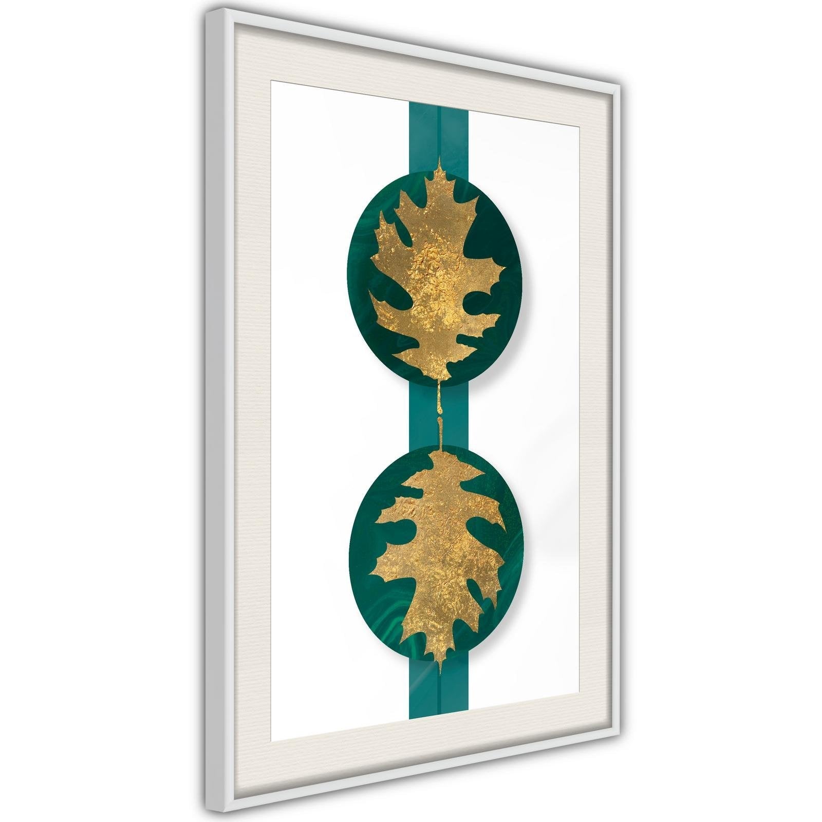 Inramad Poster / Tavla - Gilded Oak Leaves-Poster Inramad-Artgeist-peaceofhome.se