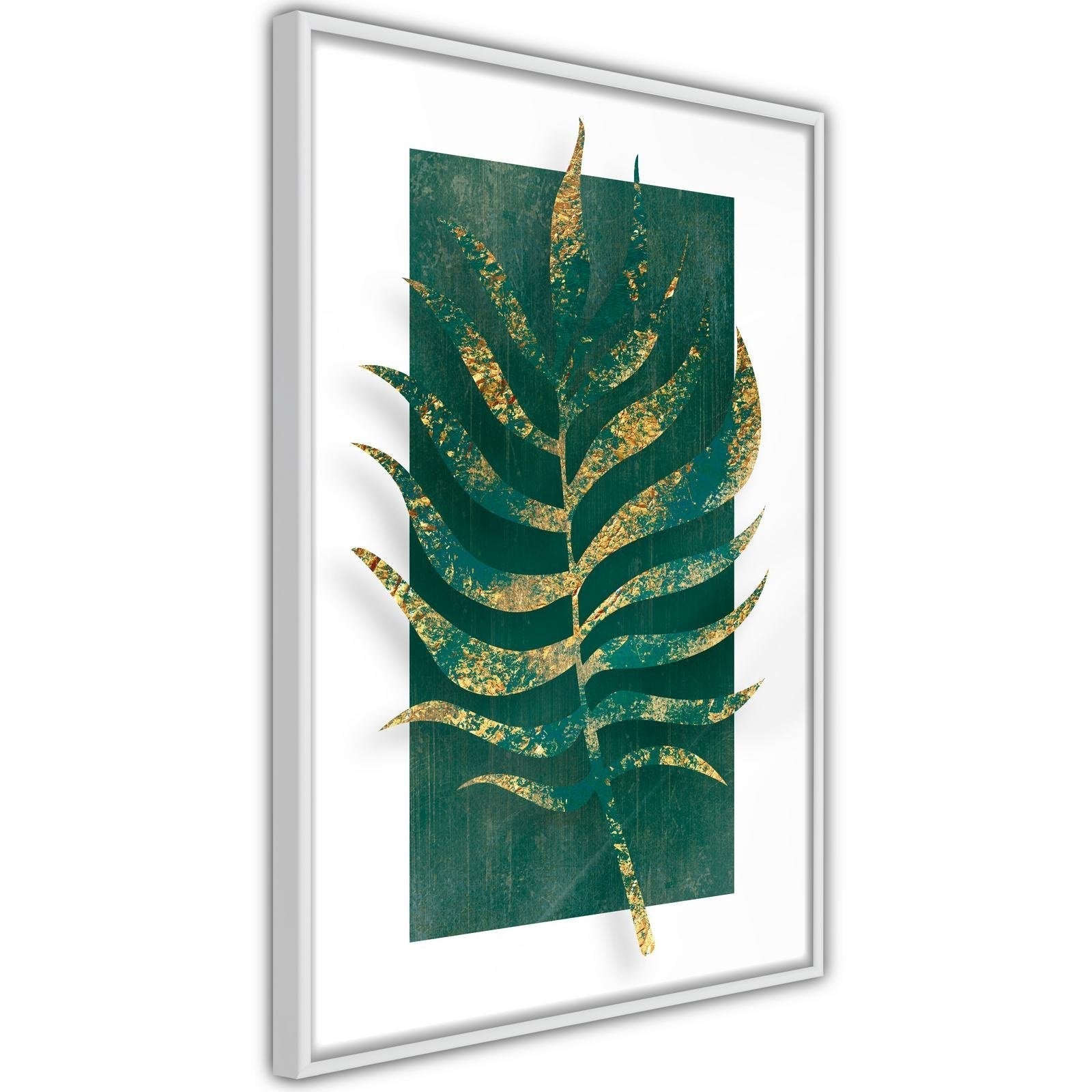 Inramad Poster / Tavla - Gilded Palm Leaf-Poster Inramad-Artgeist-peaceofhome.se