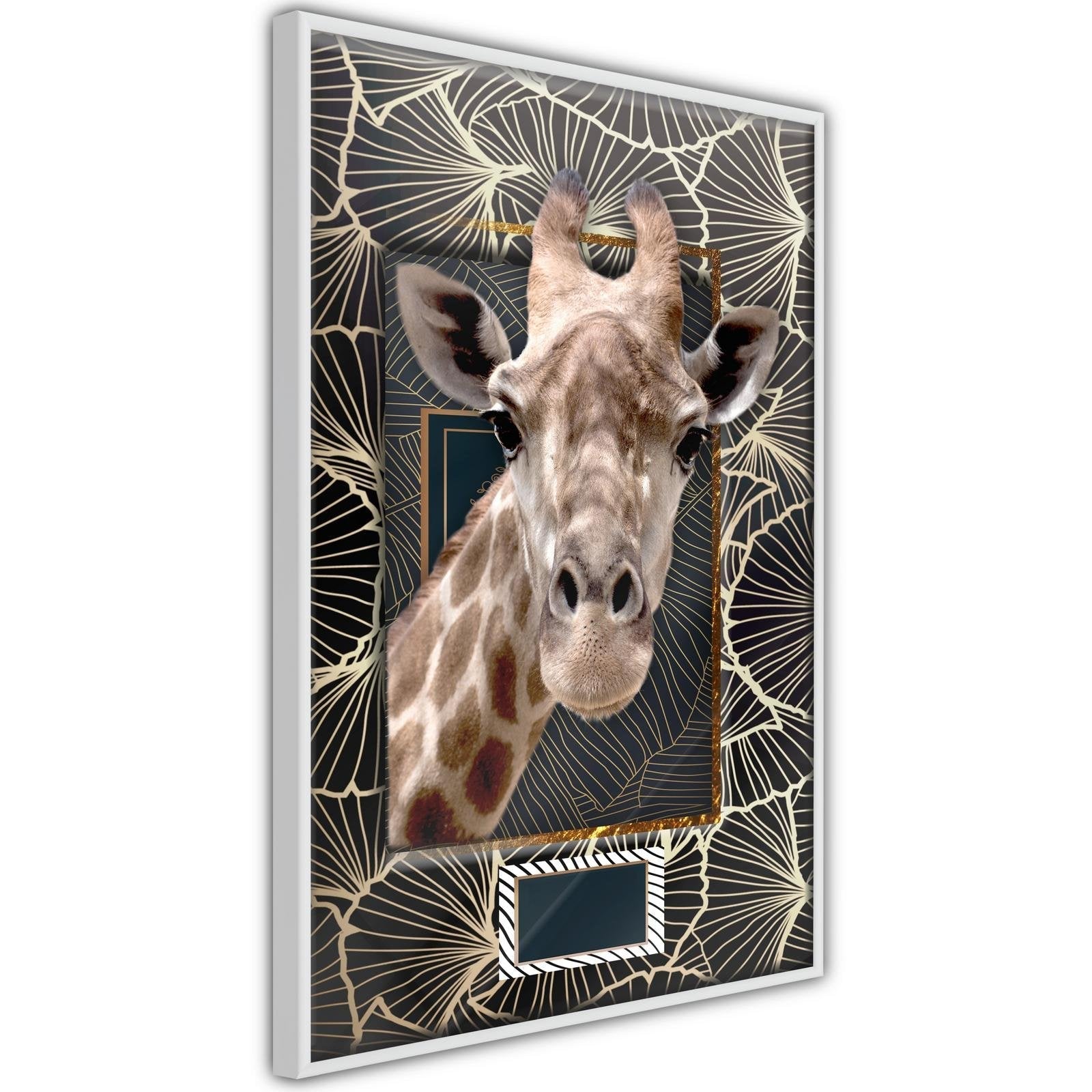 Inramad Poster / Tavla - Giraffe in the Frame-Poster Inramad-Artgeist-peaceofhome.se