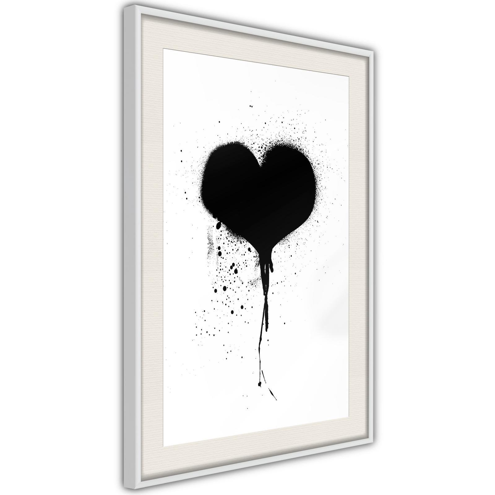 Inramad Poster / Tavla - Graffiti Heart-Poster Inramad-Artgeist-peaceofhome.se