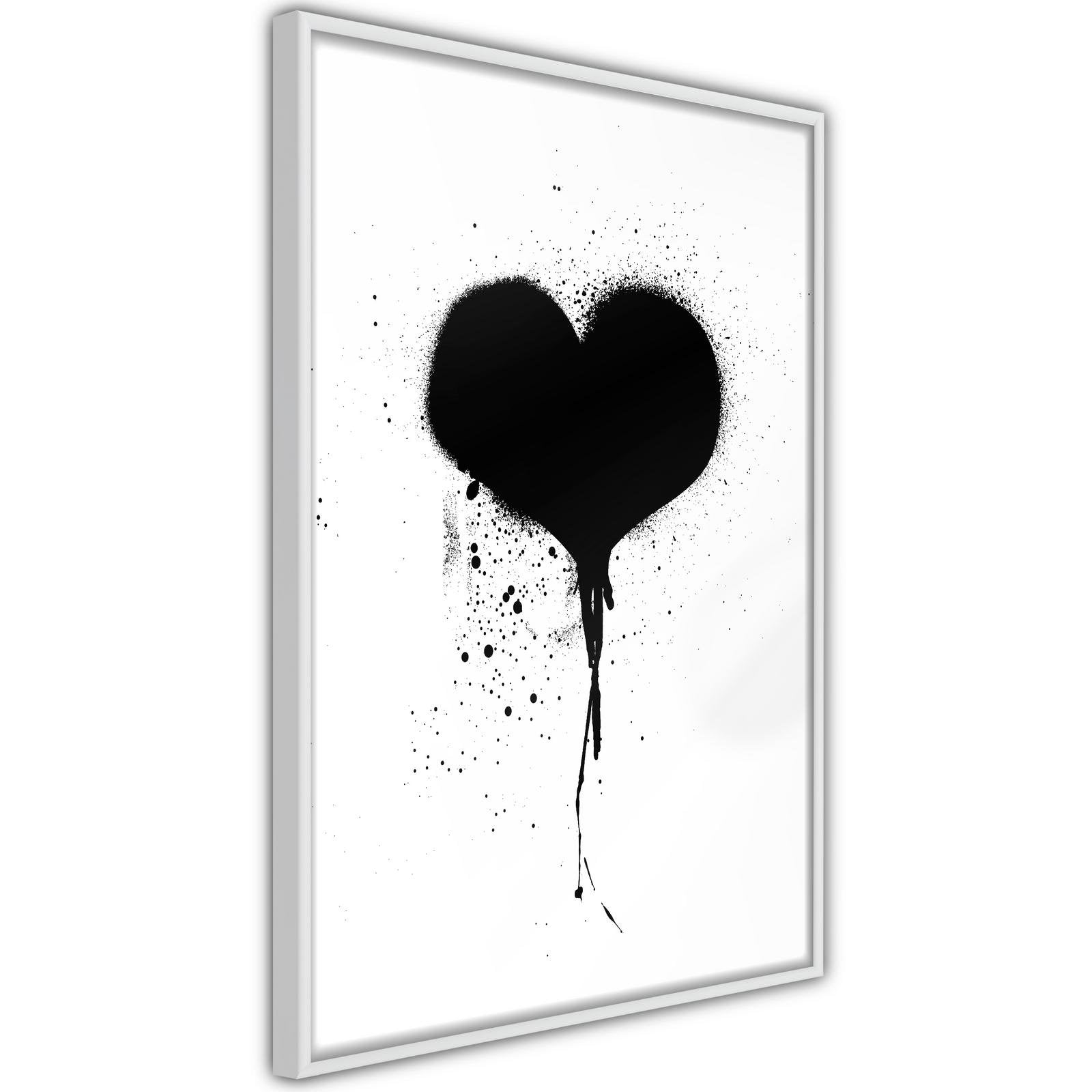 Inramad Poster / Tavla - Graffiti Heart-Poster Inramad-Artgeist-peaceofhome.se