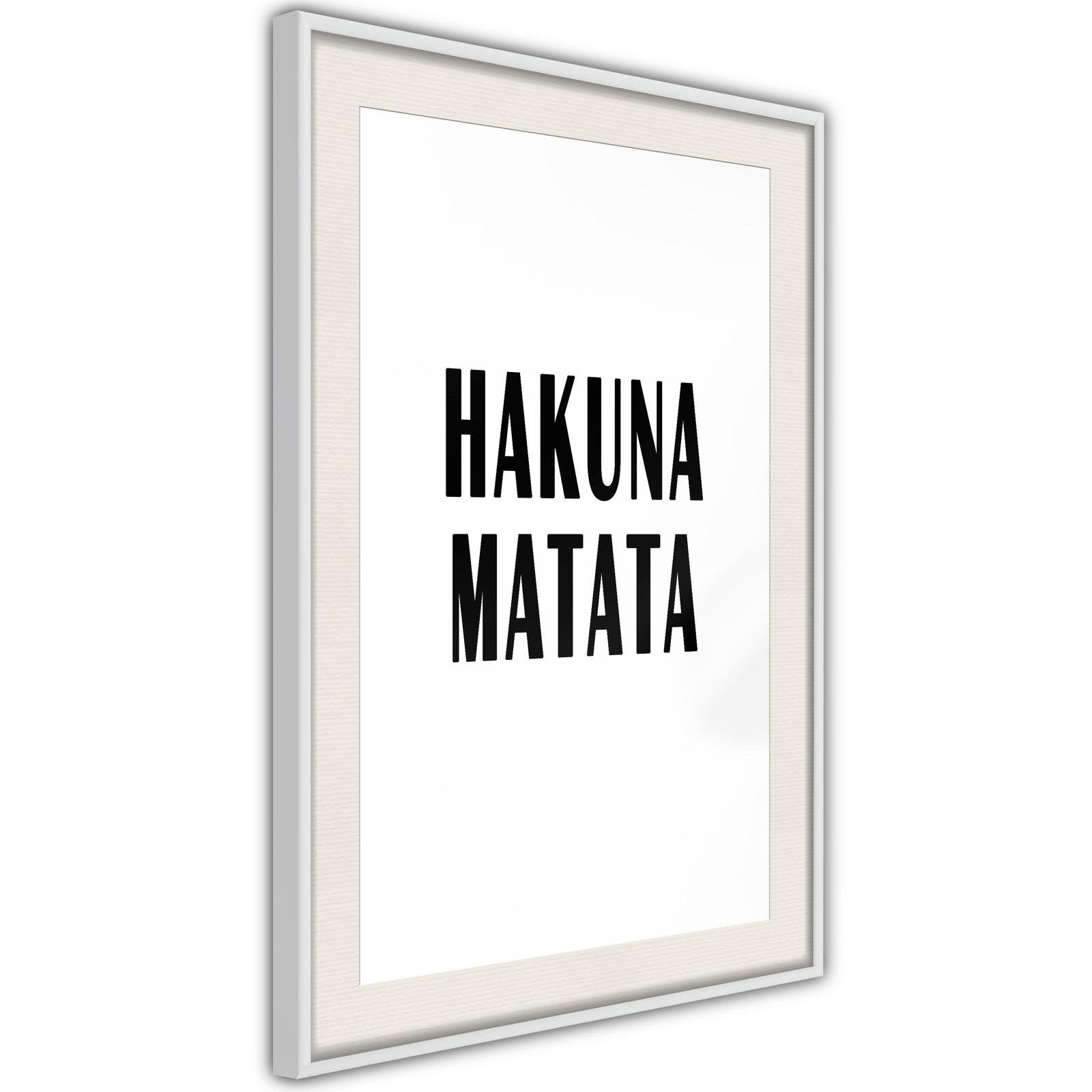 Inramad Poster / Tavla - Hakuna Matata-Poster Inramad-Artgeist-peaceofhome.se