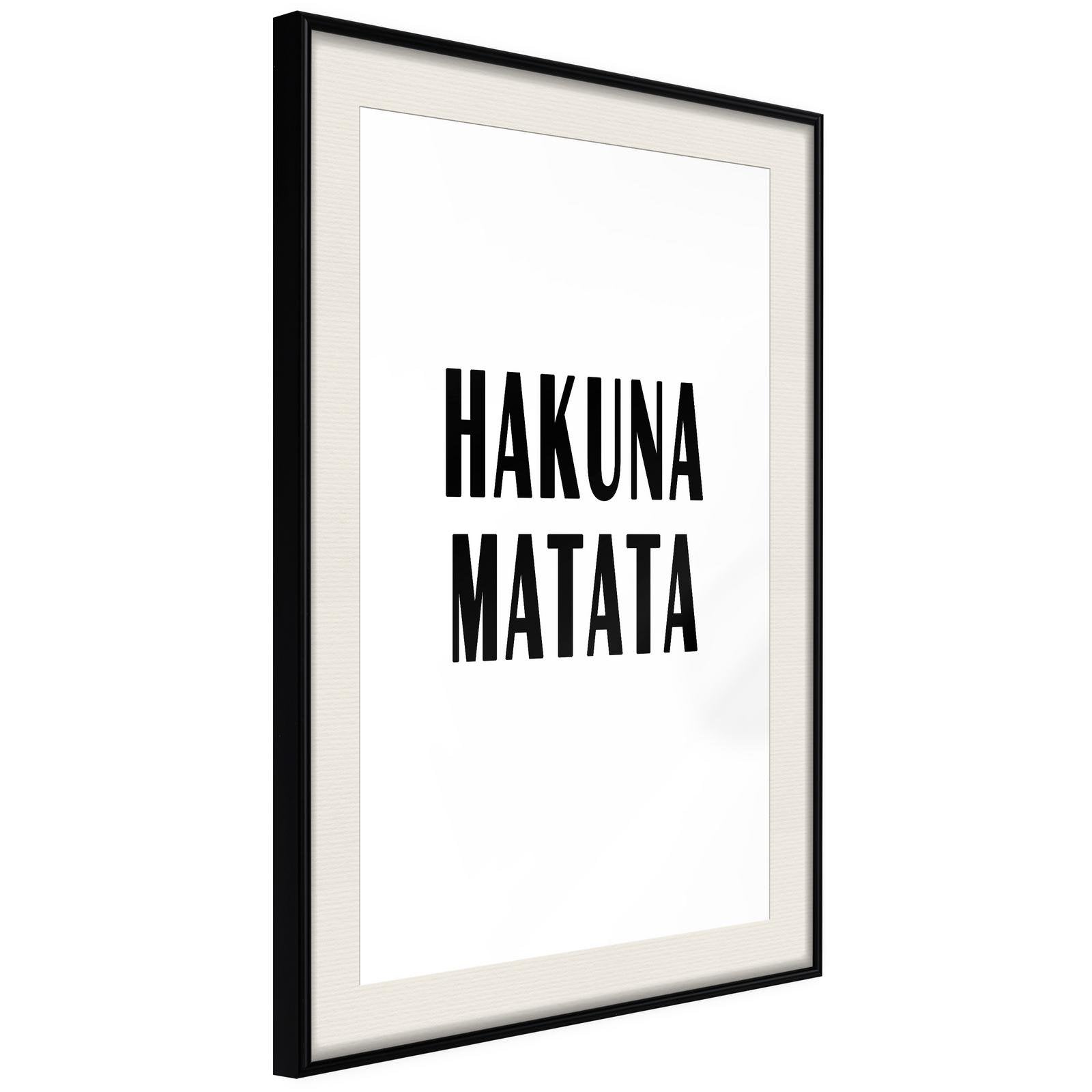 Inramad Poster / Tavla - Hakuna Matata-Poster Inramad-Artgeist-peaceofhome.se