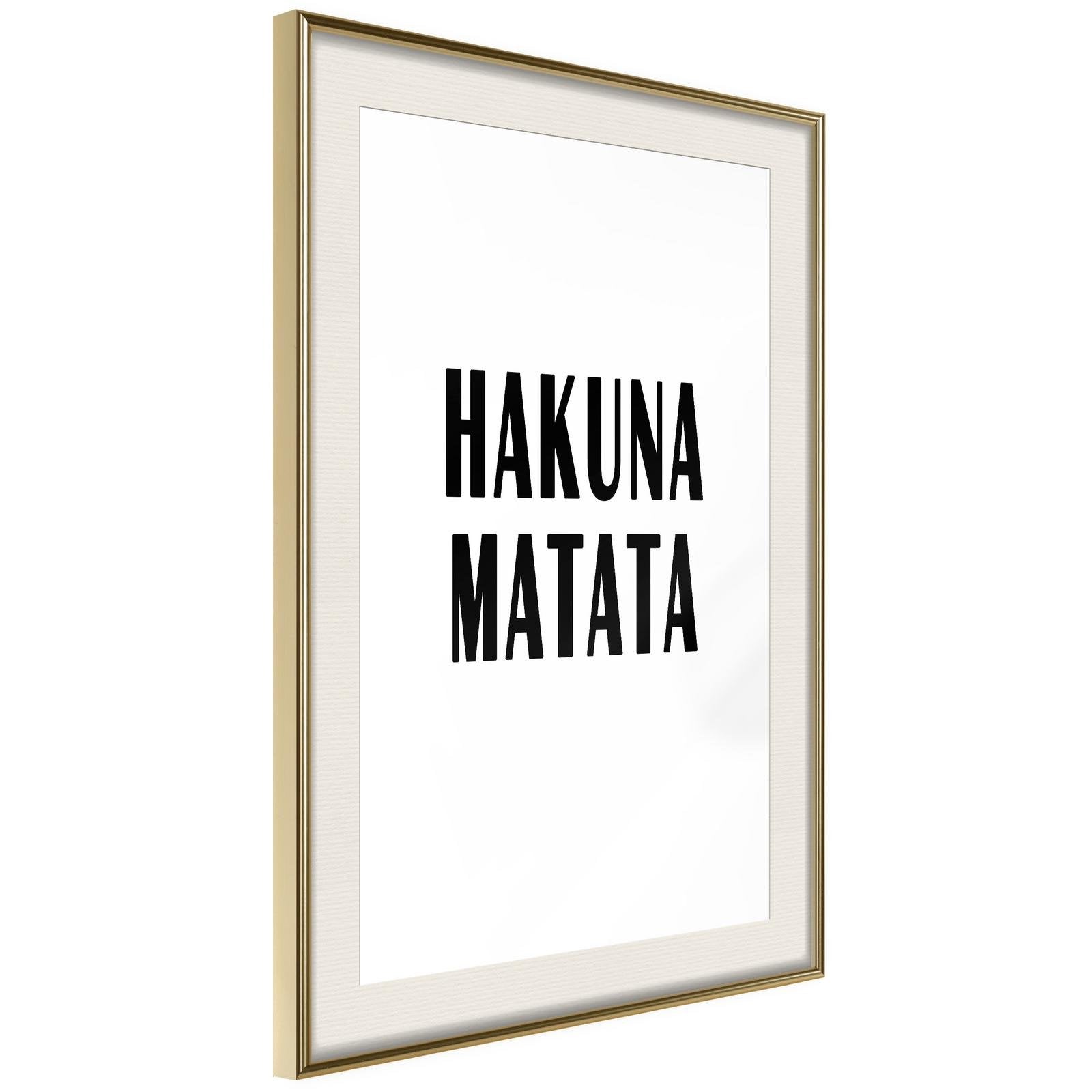 Inramad Poster / Tavla - Hakuna Matata-Poster Inramad-Artgeist-peaceofhome.se