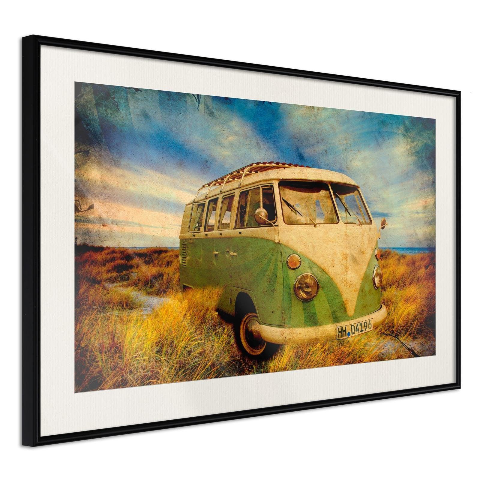 Inramad Poster / Tavla - Hippie Van I-Poster Inramad-Artgeist-peaceofhome.se