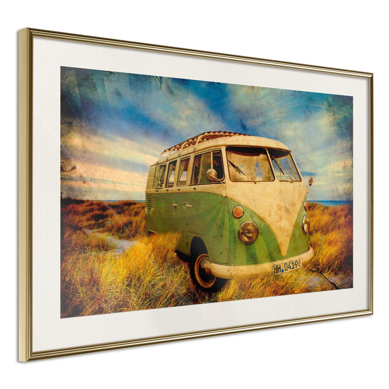 Inramad Poster / Tavla - Hippie Van I-Poster Inramad-Artgeist-peaceofhome.se