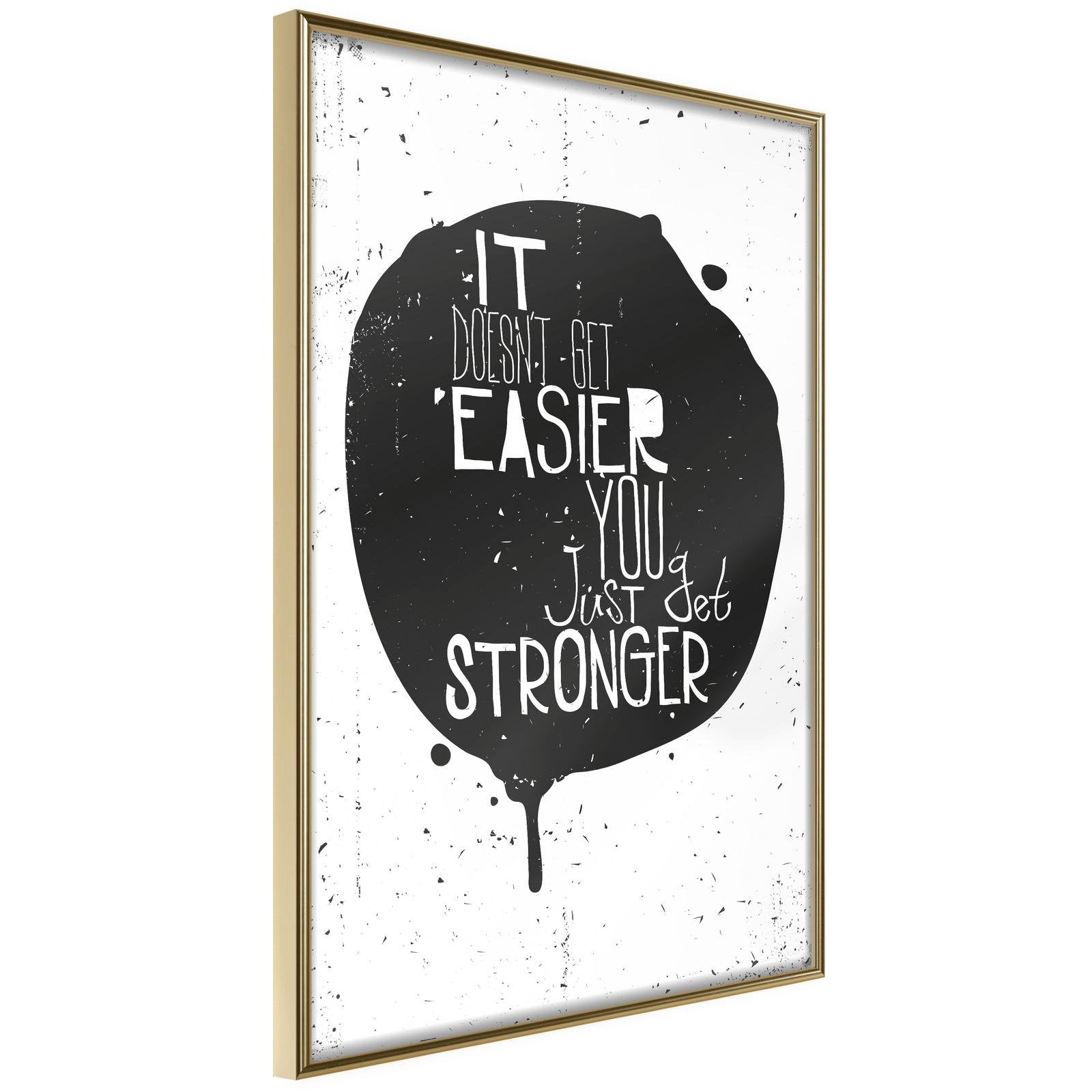 Inramad Poster / Tavla - It Doesn't Get Easier-Poster Inramad-Artgeist-20x30-Guldram-peaceofhome.se