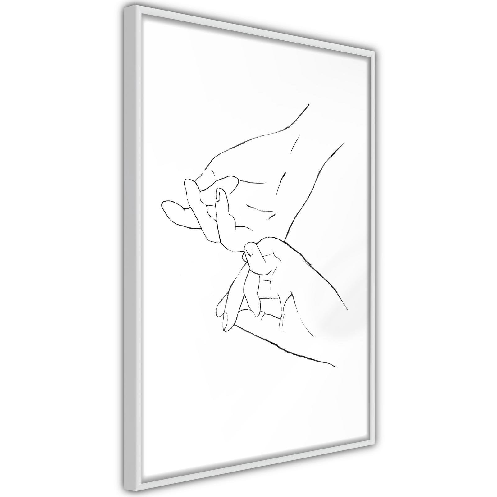 Inramad Poster / Tavla - Joined Hands (White)-Poster Inramad-Artgeist-peaceofhome.se