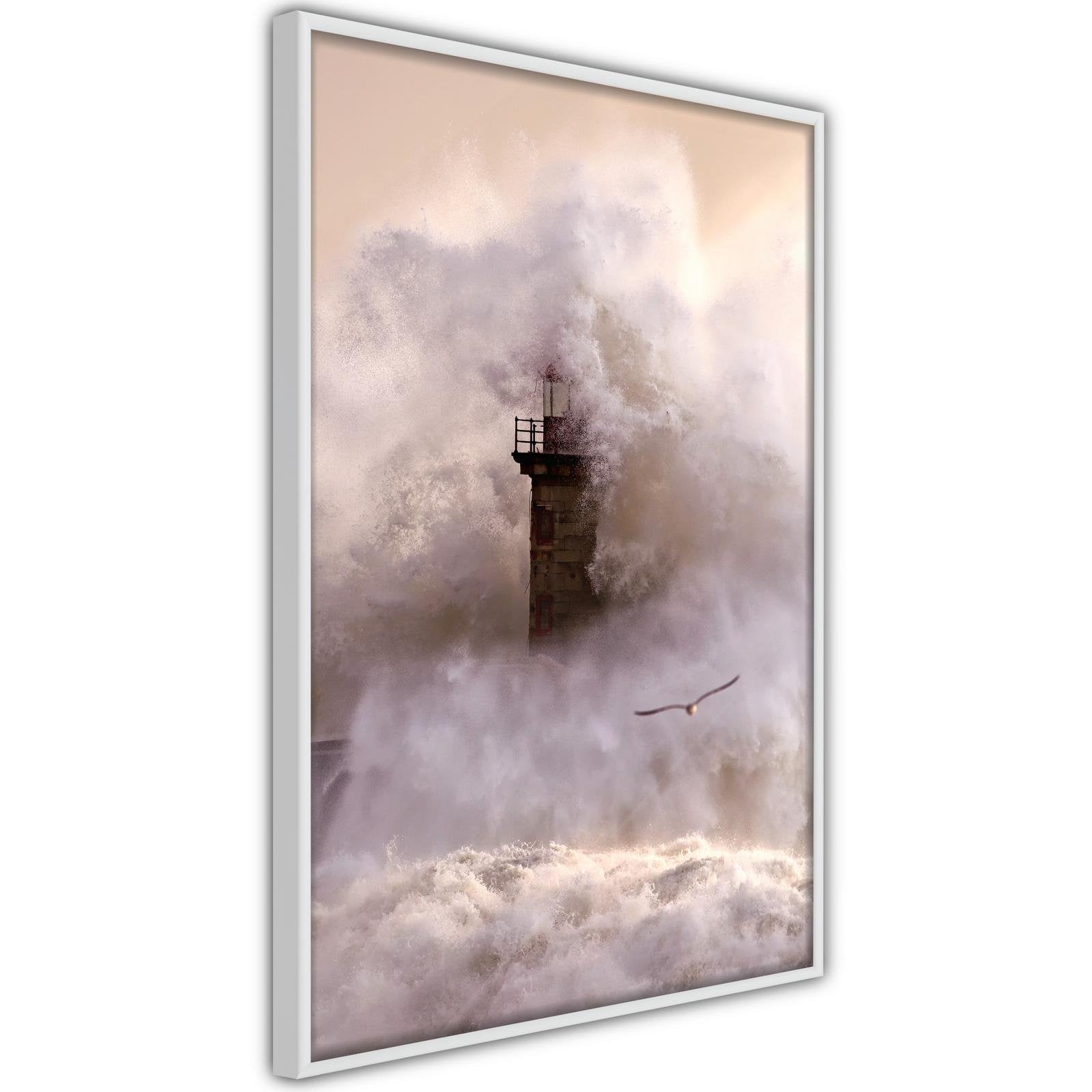 Inramad Poster / Tavla - Lighthouse During a Storm-Poster Inramad-Artgeist-peaceofhome.se