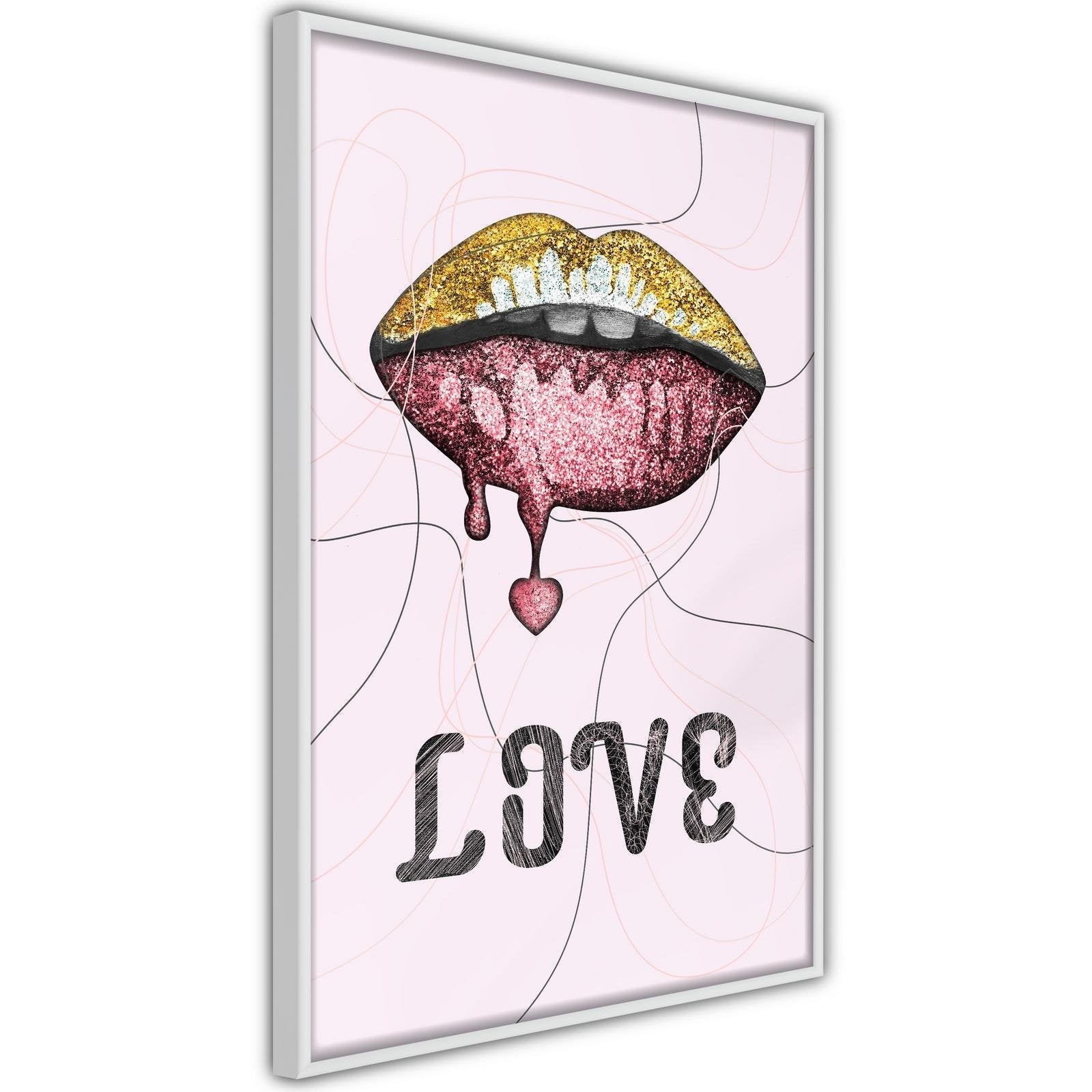 Inramad Poster / Tavla - Lip Gloss and Love-Affisch-Artgeist-peaceofhome.se