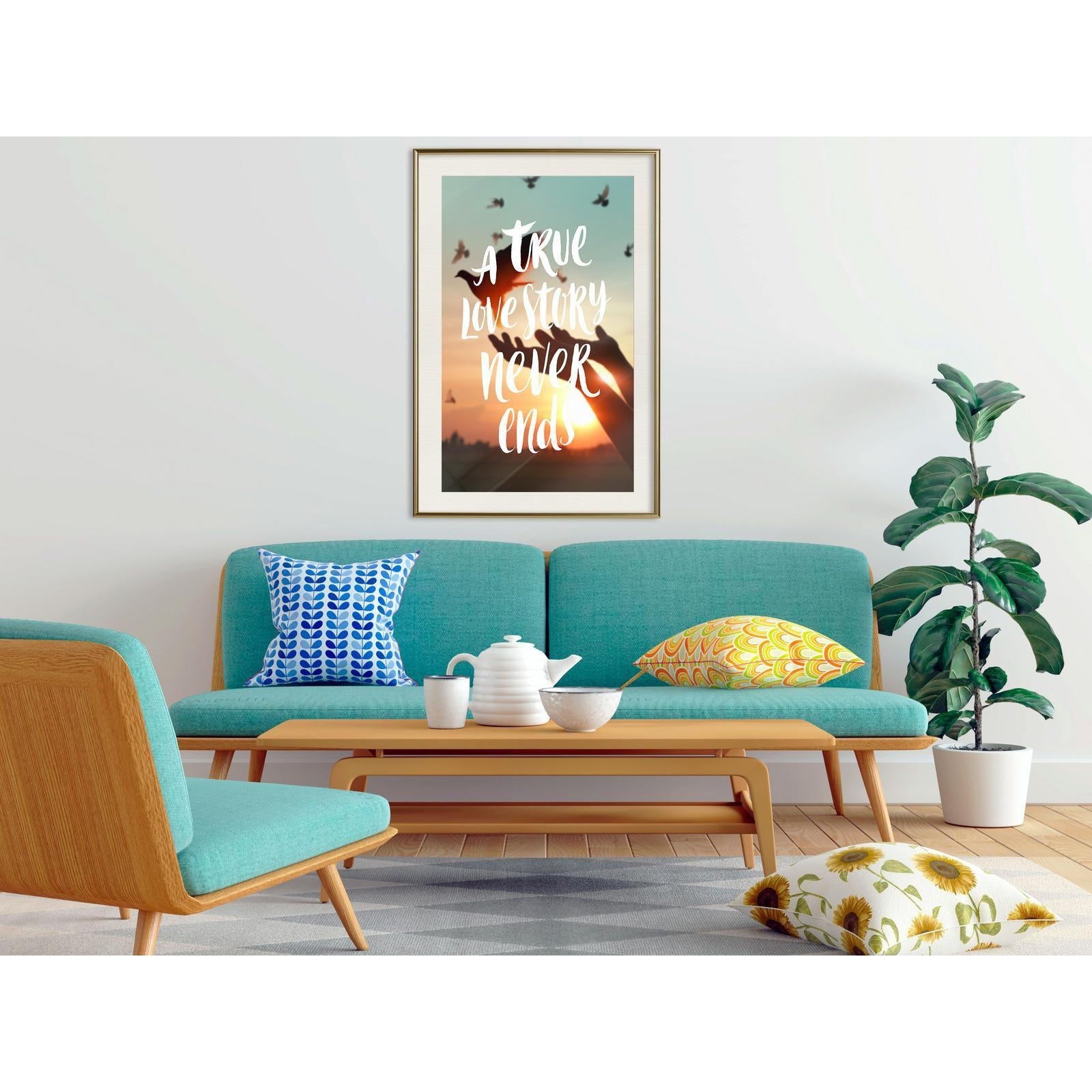 Inramad Poster / Tavla - Love Story-Affisch-Artgeist-peaceofhome.se