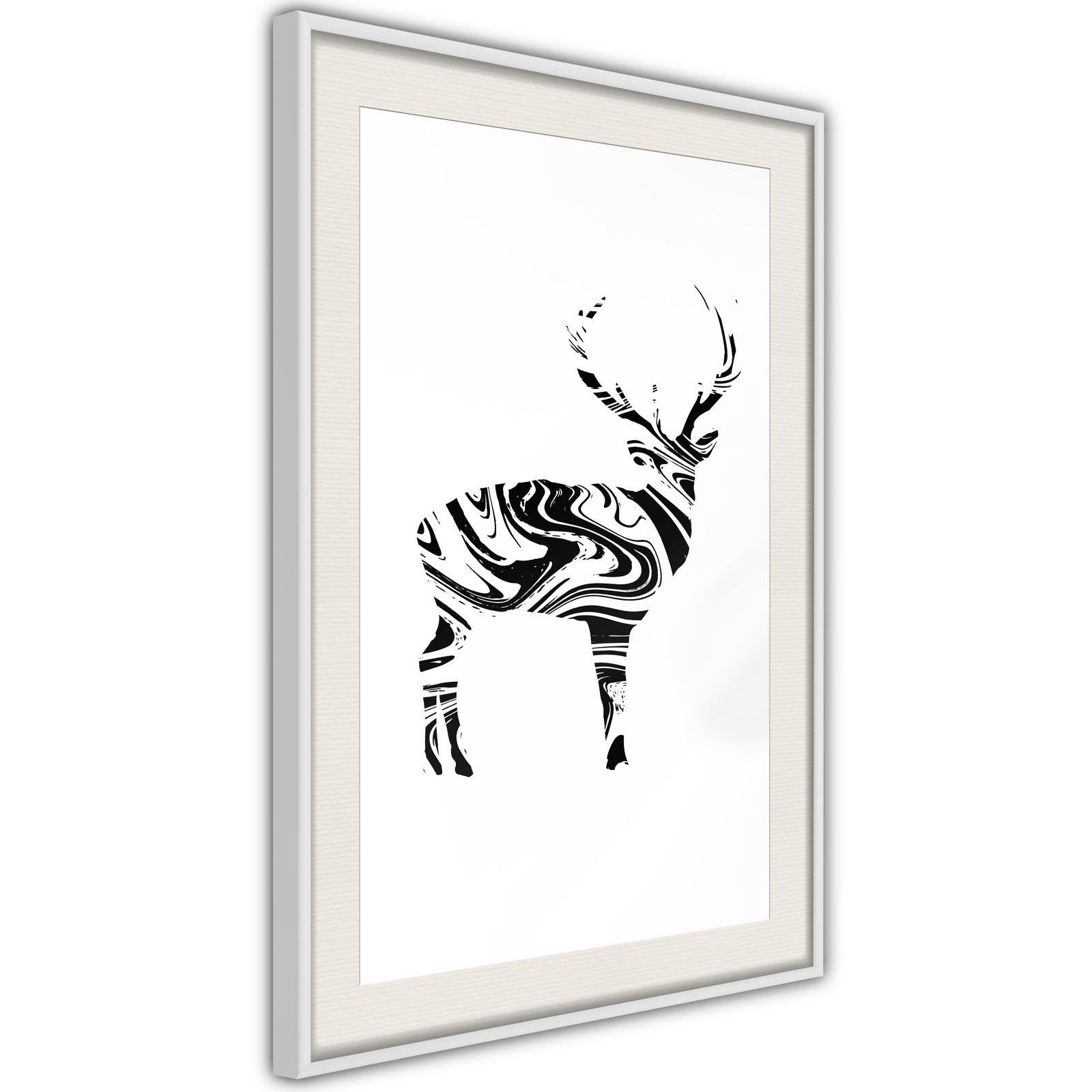 Inramad Poster / Tavla - Marble Stag-Affisch-Artgeist-peaceofhome.se