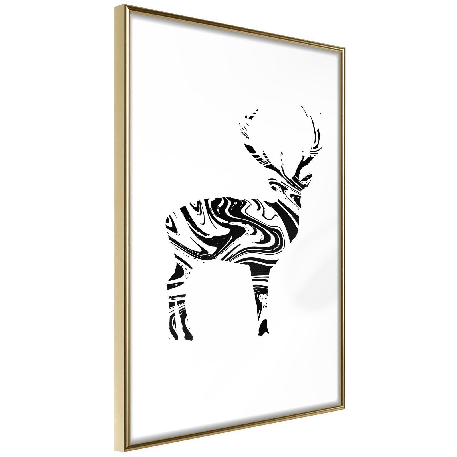 Inramad Poster / Tavla - Marble Stag-Affisch-Artgeist-peaceofhome.se