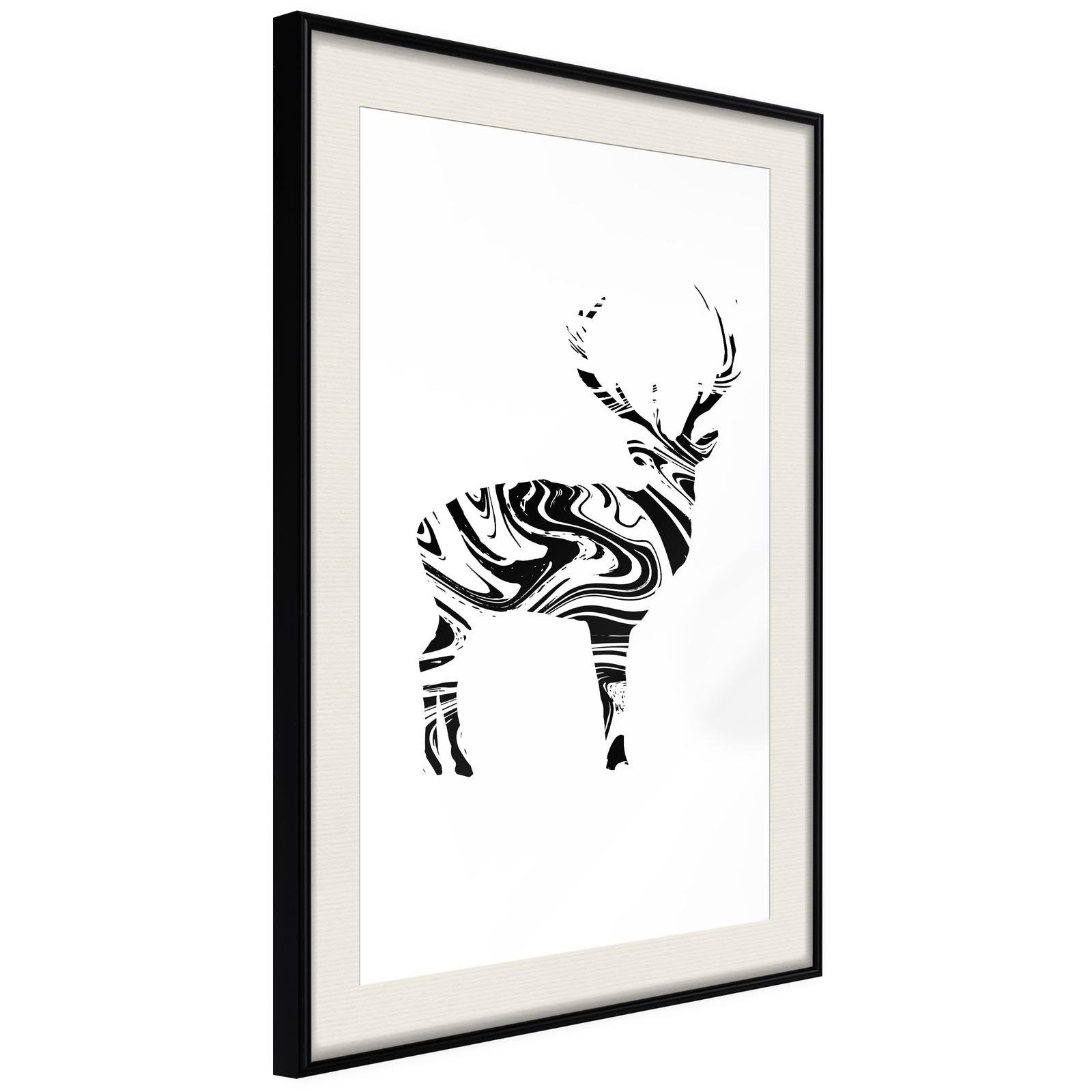 Inramad Poster / Tavla - Marble Stag-Affisch-Artgeist-peaceofhome.se