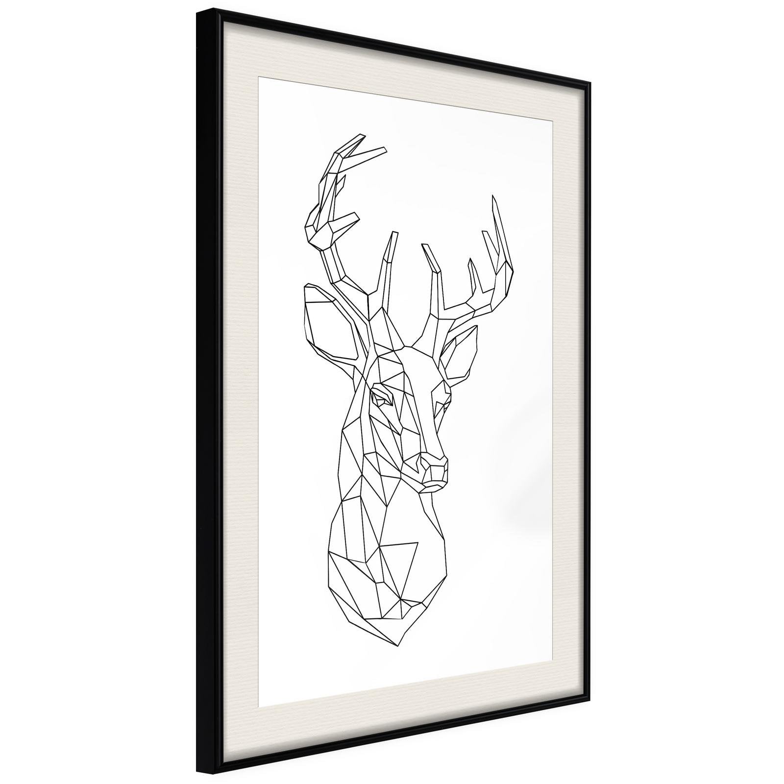 Inramad Poster / Tavla - Minimalist Deer-Poster Inramad-Artgeist-peaceofhome.se