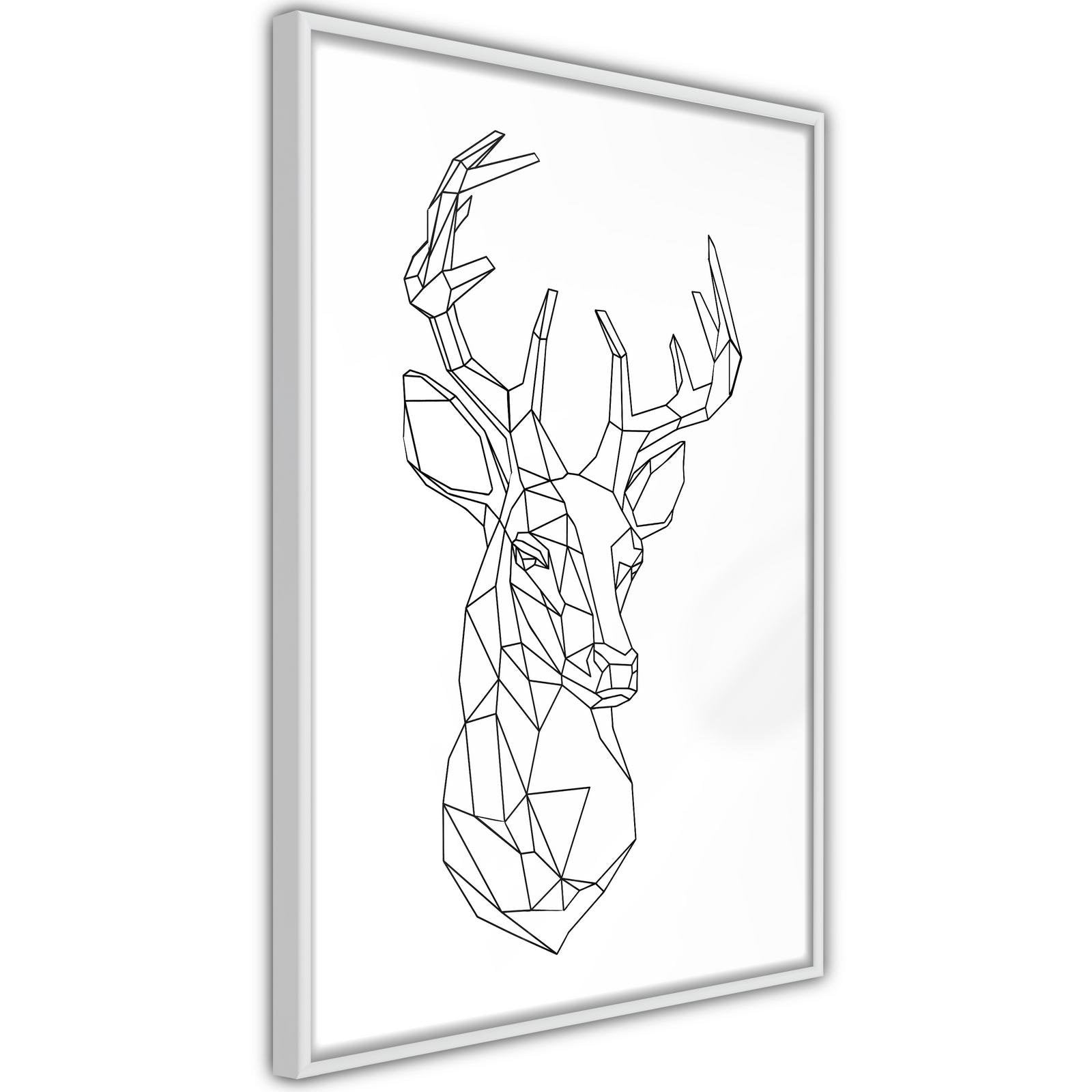Inramad Poster / Tavla - Minimalist Deer-Poster Inramad-Artgeist-peaceofhome.se