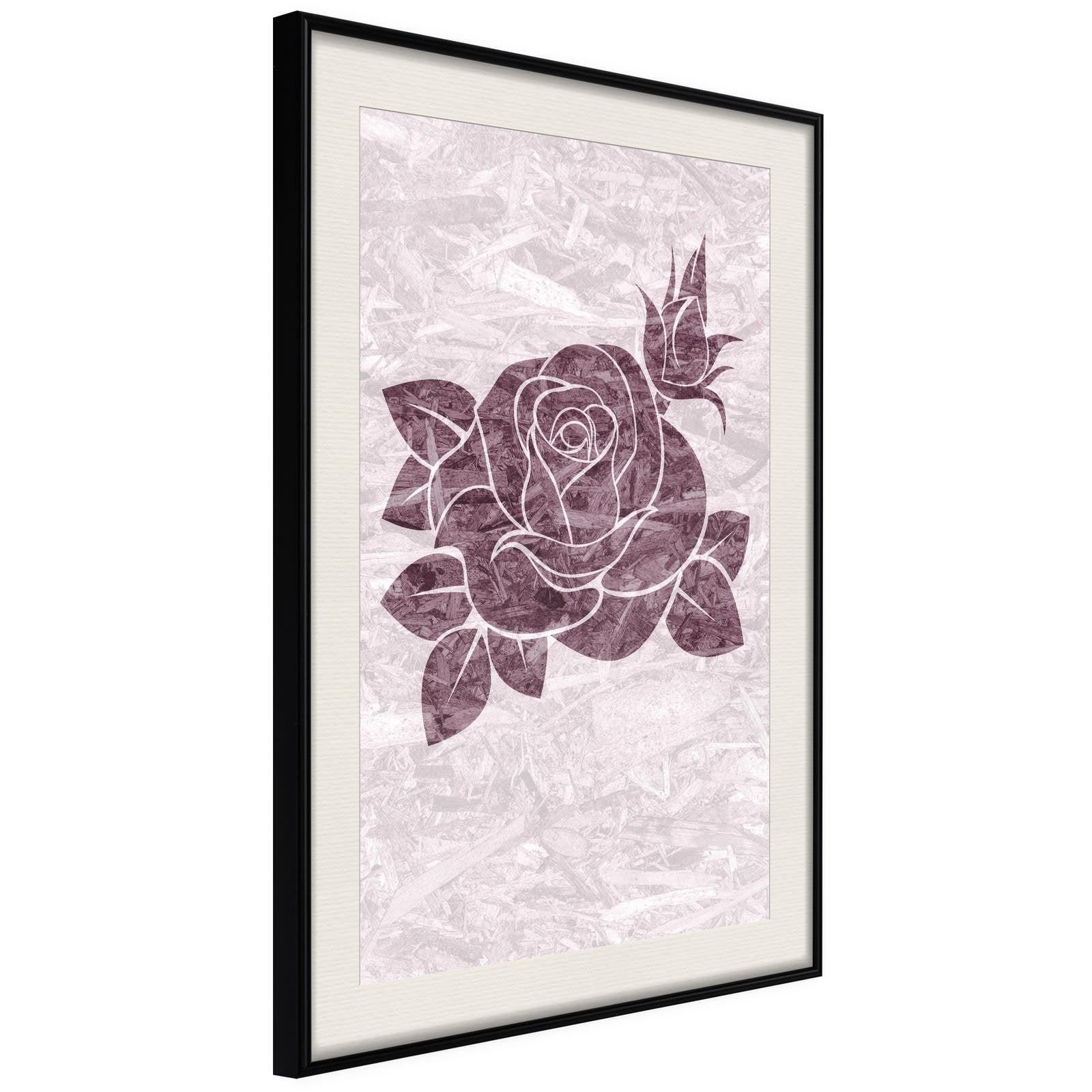 Inramad Poster / Tavla - Monochromatic Rose-Poster Inramad-Artgeist-peaceofhome.se