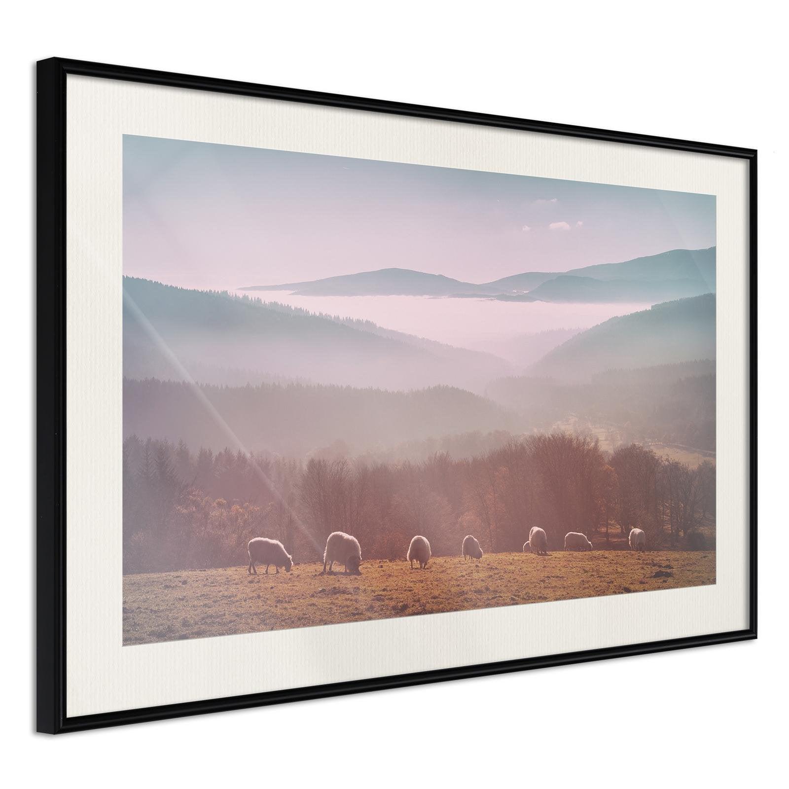 Inramad Poster / Tavla - Mountain Pasture-Poster Inramad-Artgeist-peaceofhome.se