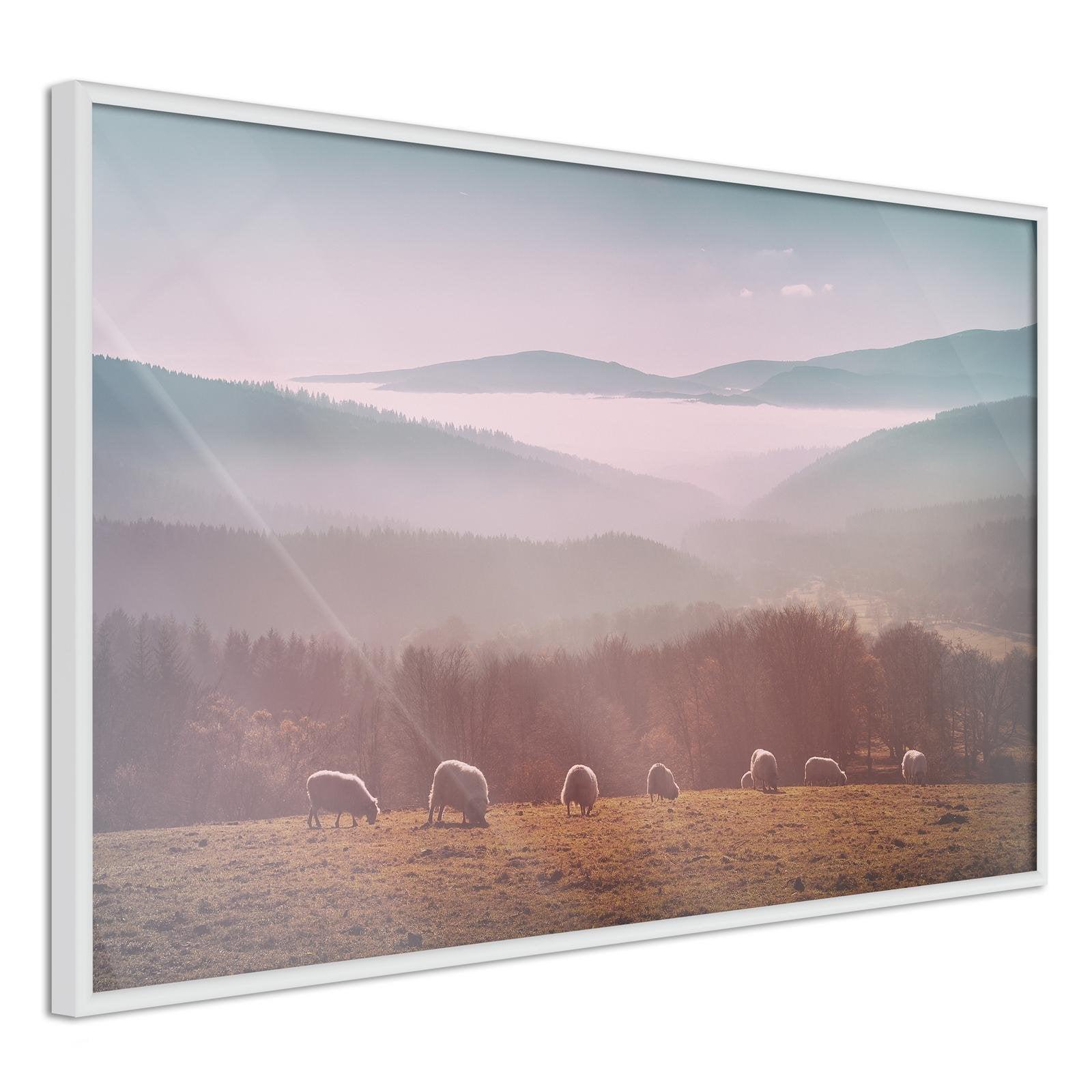 Inramad Poster / Tavla - Mountain Pasture-Poster Inramad-Artgeist-peaceofhome.se