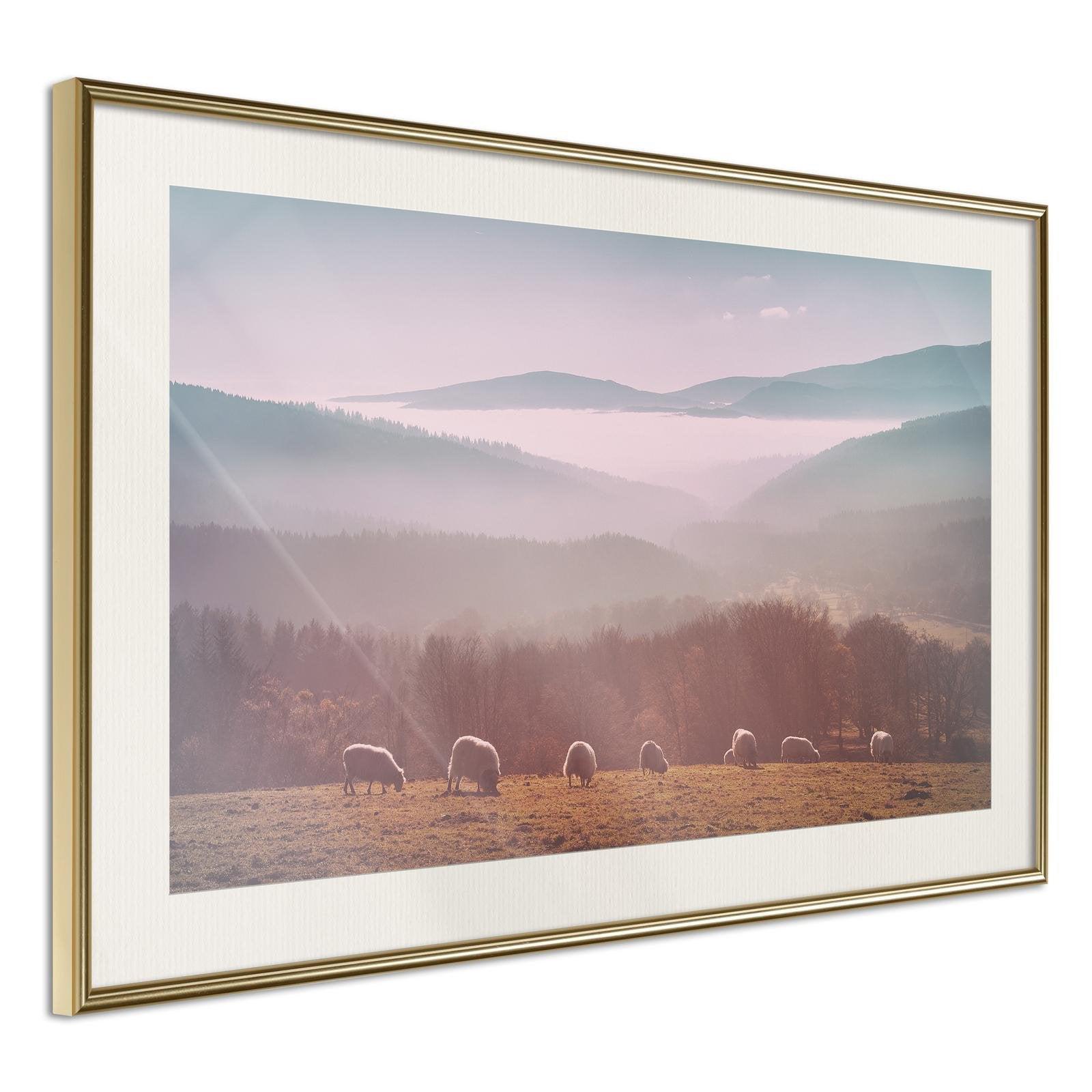 Inramad Poster / Tavla - Mountain Pasture-Poster Inramad-Artgeist-peaceofhome.se