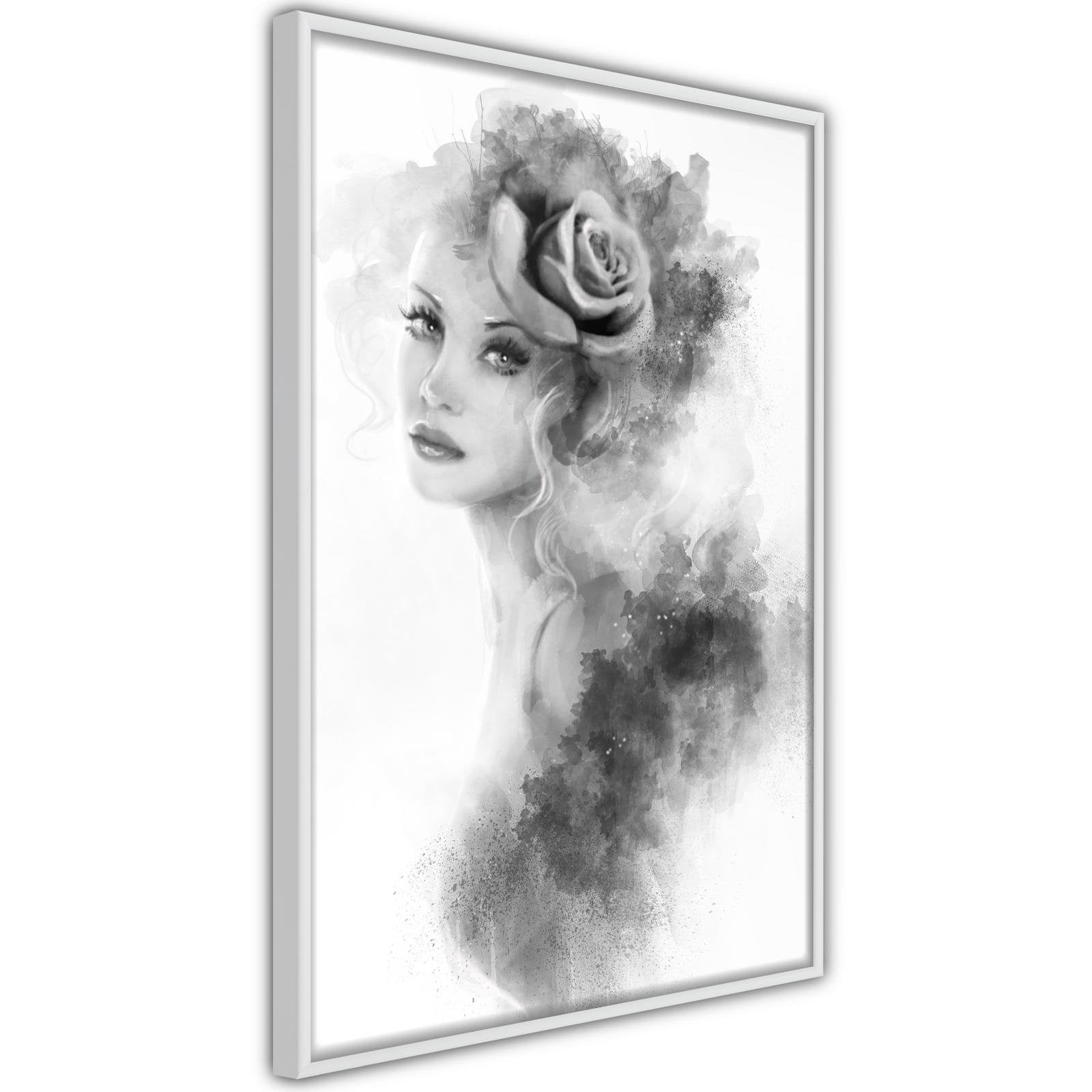 Inramad Poster / Tavla - Mysterious Lady-Poster Inramad-Artgeist-peaceofhome.se
