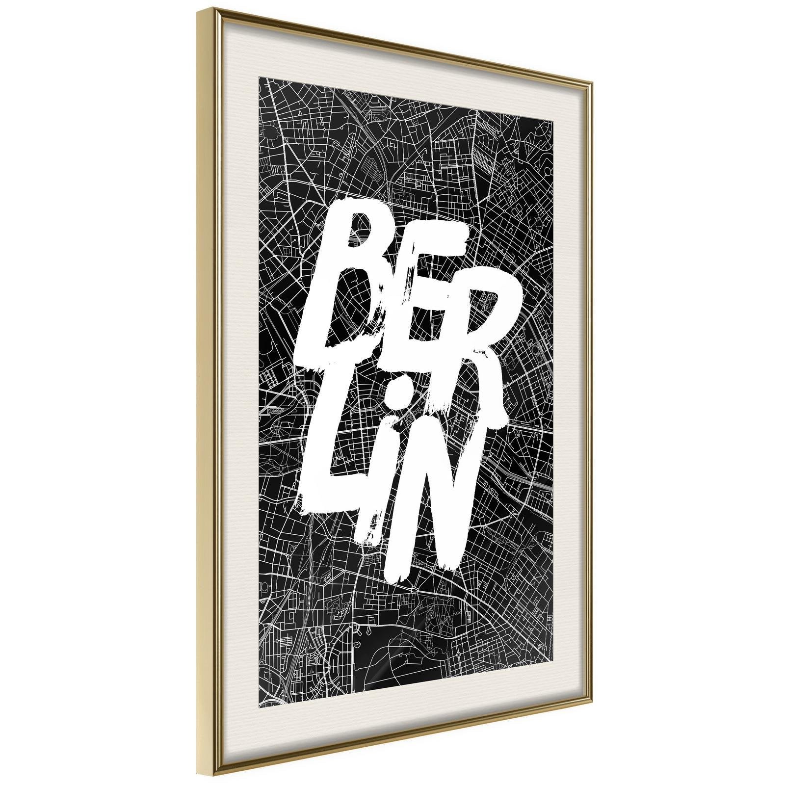 Inramad Poster / Tavla - Negative Berlin [Poster]-Poster Inramad-Artgeist-peaceofhome.se