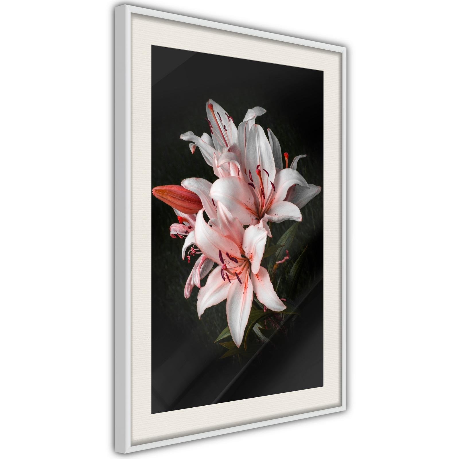 Inramad Poster / Tavla - Pale Pink Lilies-Poster Inramad-Artgeist-peaceofhome.se