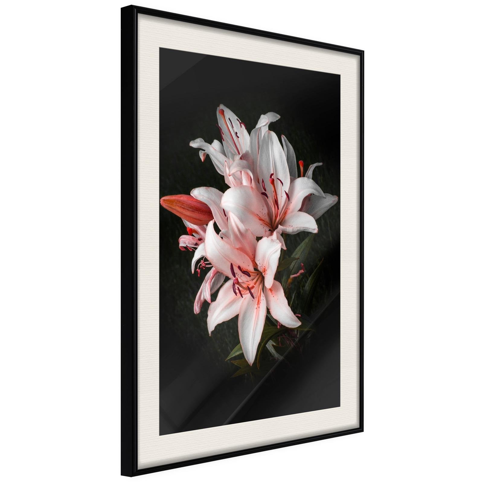 Inramad Poster / Tavla - Pale Pink Lilies-Poster Inramad-Artgeist-peaceofhome.se