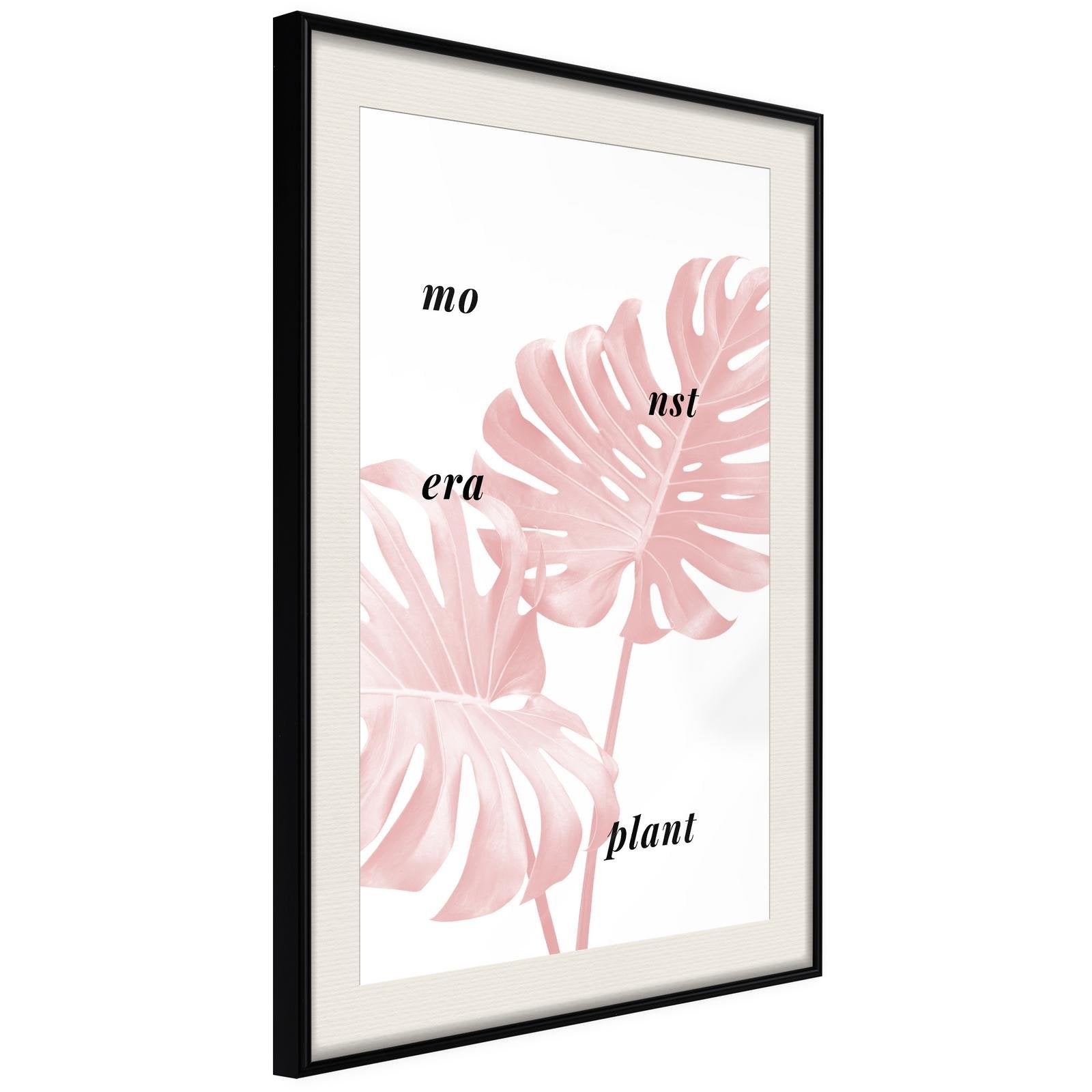 Inramad Poster / Tavla - Pale Pink Monstera-Poster Inramad-Artgeist-peaceofhome.se