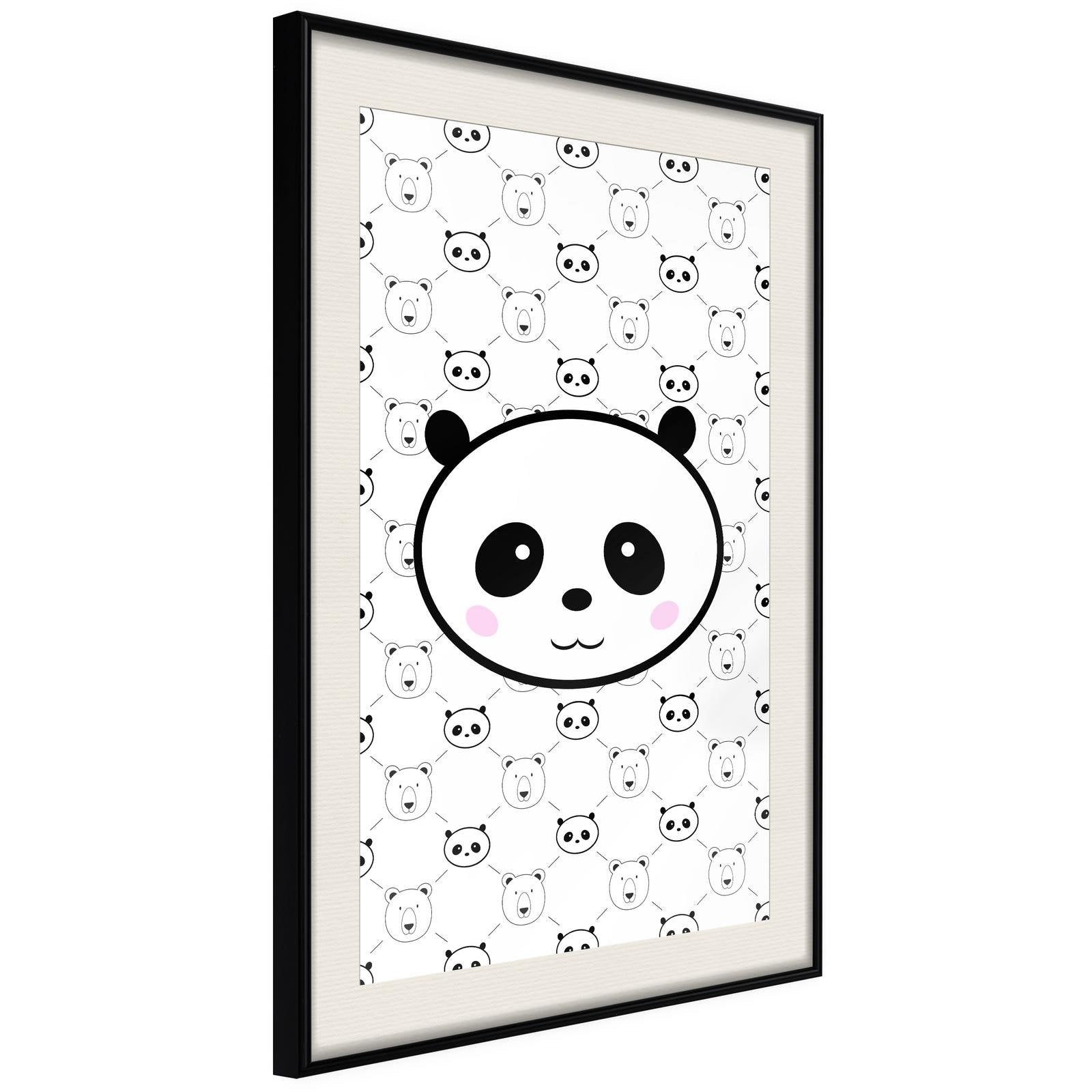 Inramad Poster / Tavla - Panda and Friends-Poster Inramad-Artgeist-peaceofhome.se