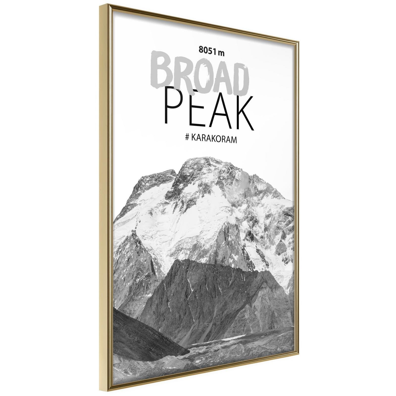 Inramad Poster / Tavla - Peaks of the World: Broad Peak-Poster Inramad-Artgeist-peaceofhome.se