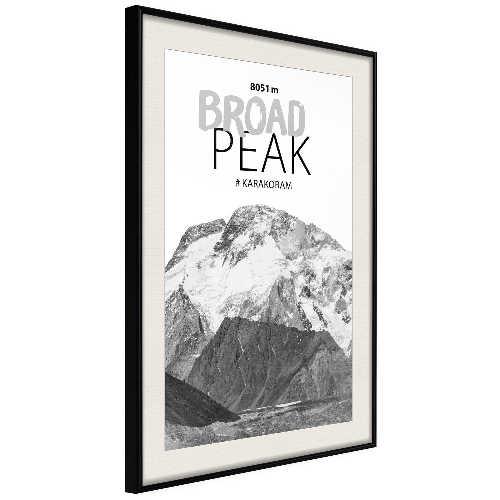 Inramad Poster / Tavla - Peaks of the World: Broad Peak-Poster Inramad-Artgeist-peaceofhome.se