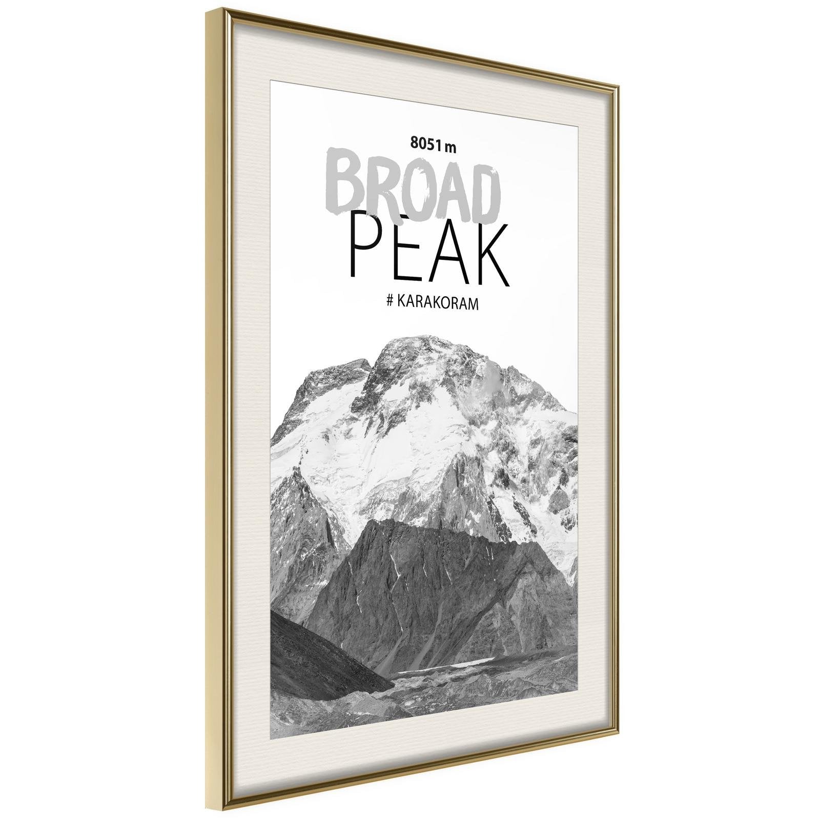 Inramad Poster / Tavla - Peaks of the World: Broad Peak-Poster Inramad-Artgeist-peaceofhome.se