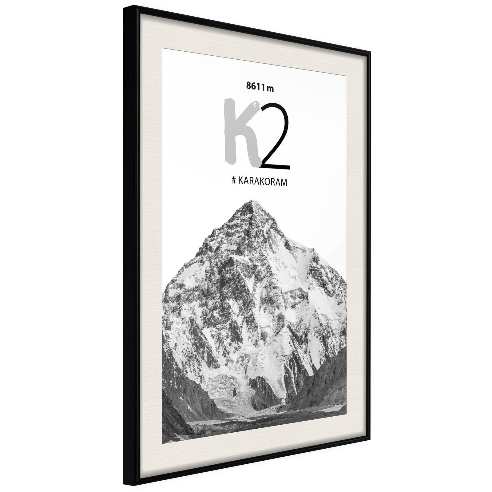 Inramad Poster / Tavla - Peaks of the World: K2-Poster Inramad-Artgeist-peaceofhome.se