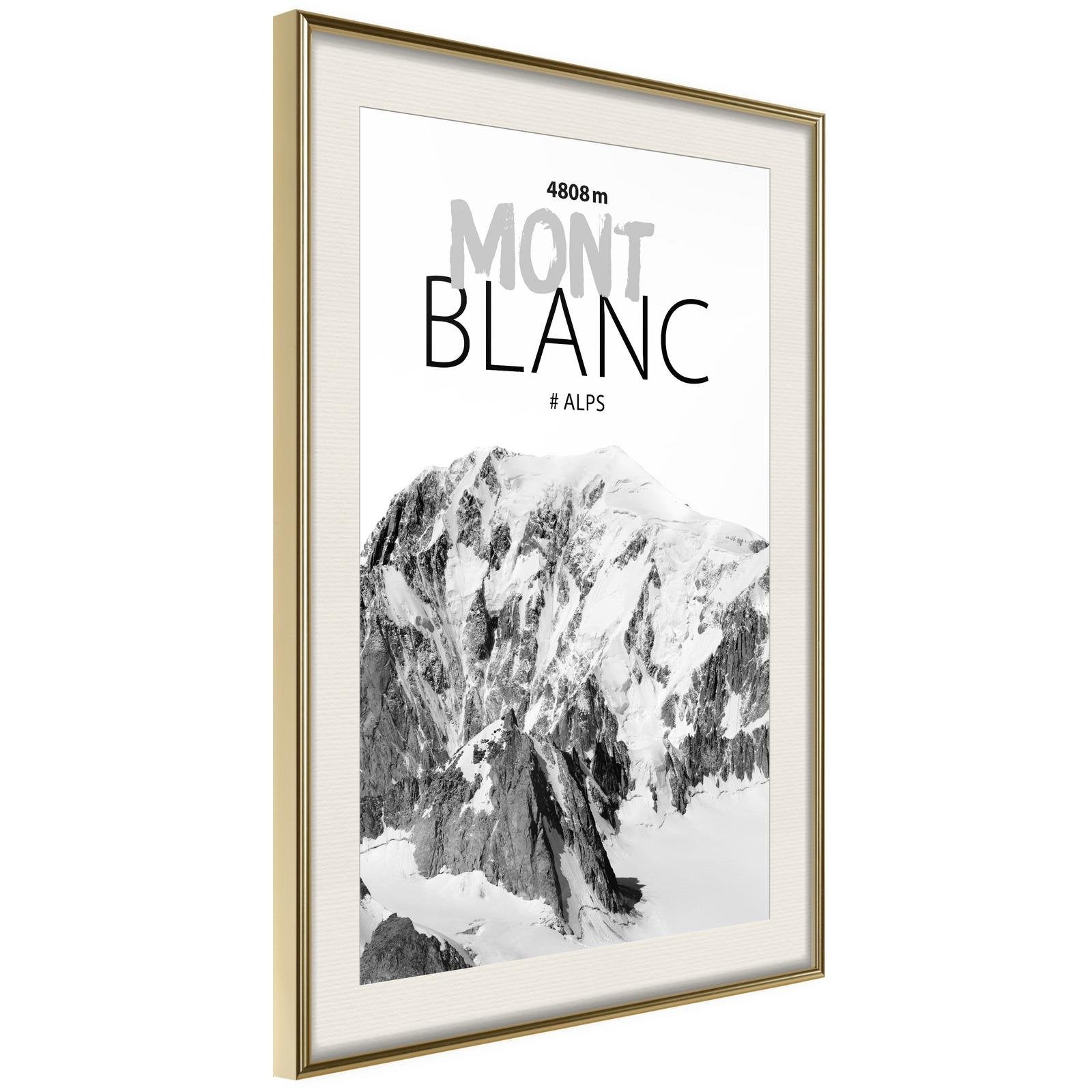 Inramad Poster / Tavla - Peaks of the World: Mont Blanc-Poster Inramad-Artgeist-peaceofhome.se