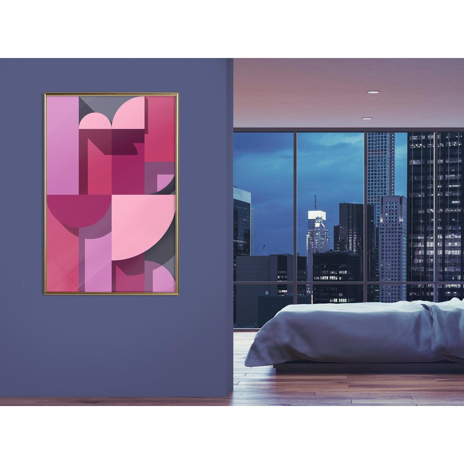 Inramad Poster / Tavla - Pink Geometry-Affisch-Artgeist-peaceofhome.se