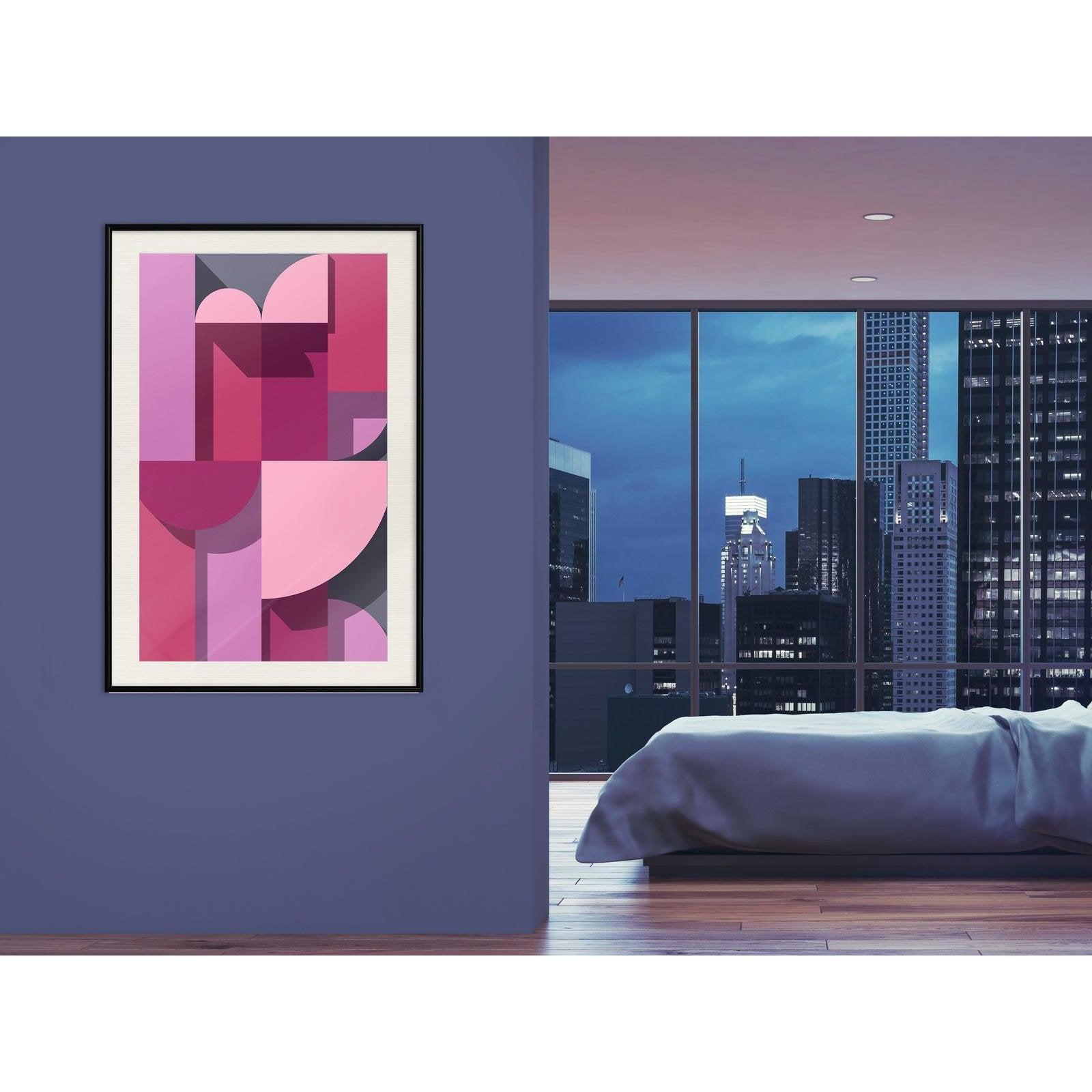 Inramad Poster / Tavla - Pink Geometry-Affisch-Artgeist-peaceofhome.se