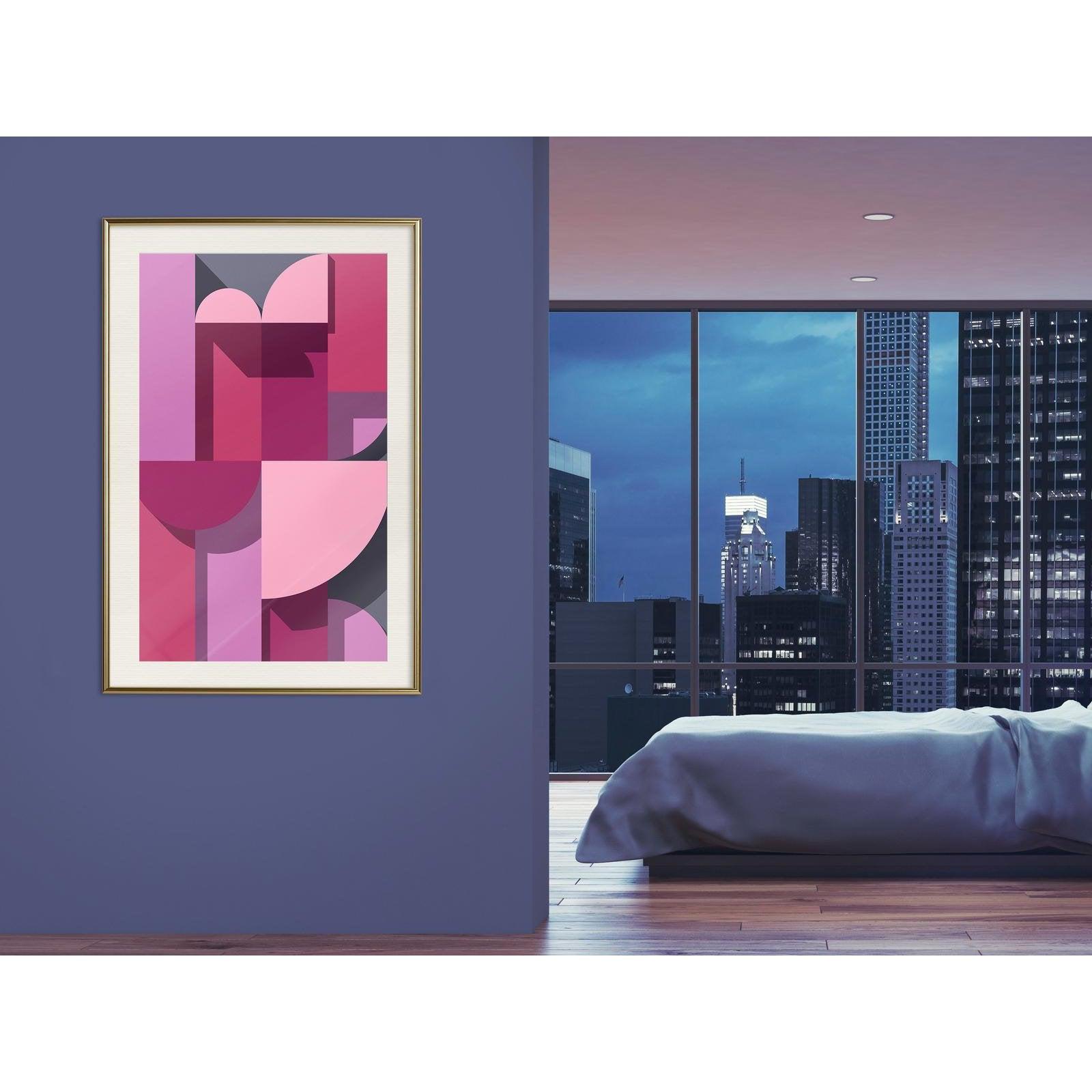 Inramad Poster / Tavla - Pink Geometry-Affisch-Artgeist-peaceofhome.se