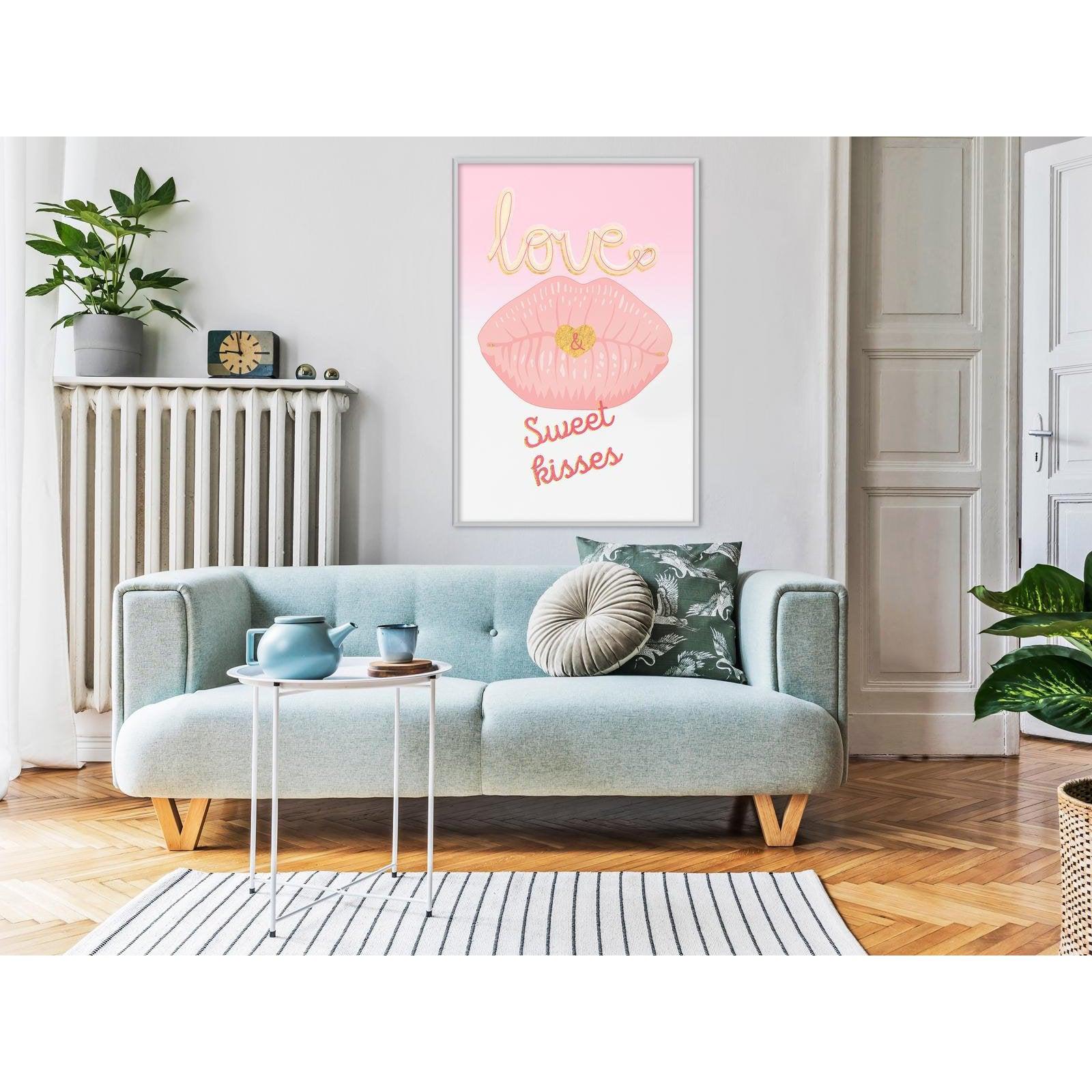 Inramad Poster / Tavla - Pink Kisses-Affisch-Artgeist-peaceofhome.se