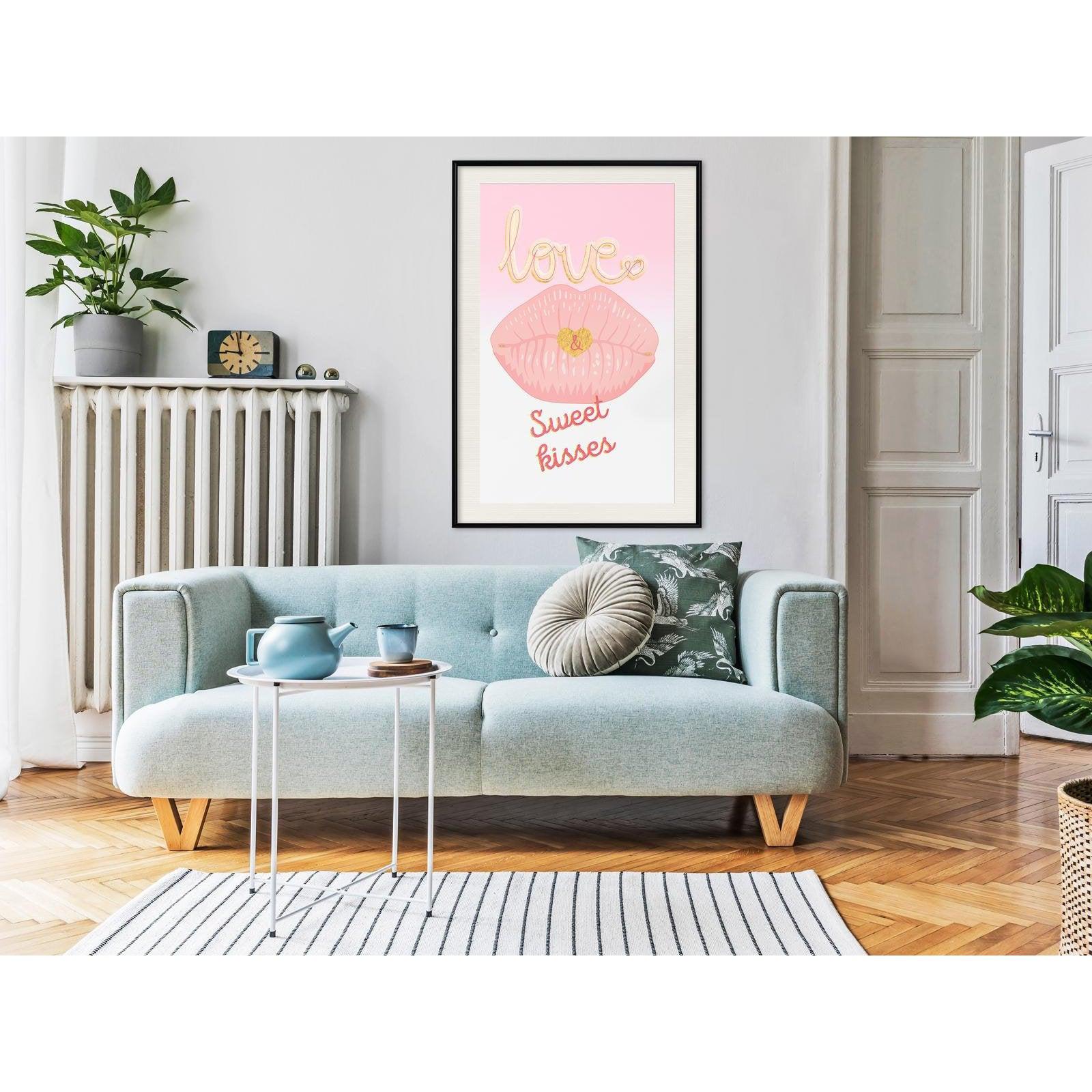 Inramad Poster / Tavla - Pink Kisses-Affisch-Artgeist-peaceofhome.se