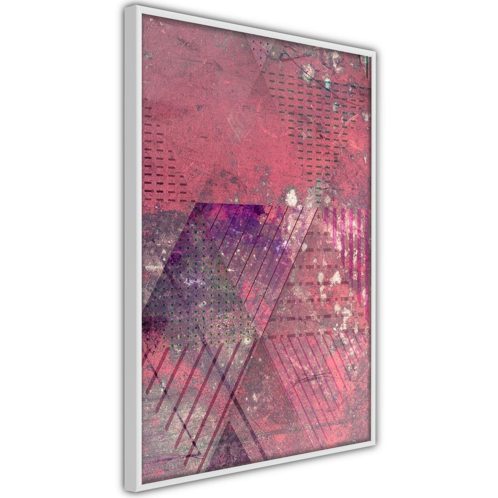 Inramad Poster / Tavla - Pink Patchwork III-Poster Inramad-Artgeist-peaceofhome.se