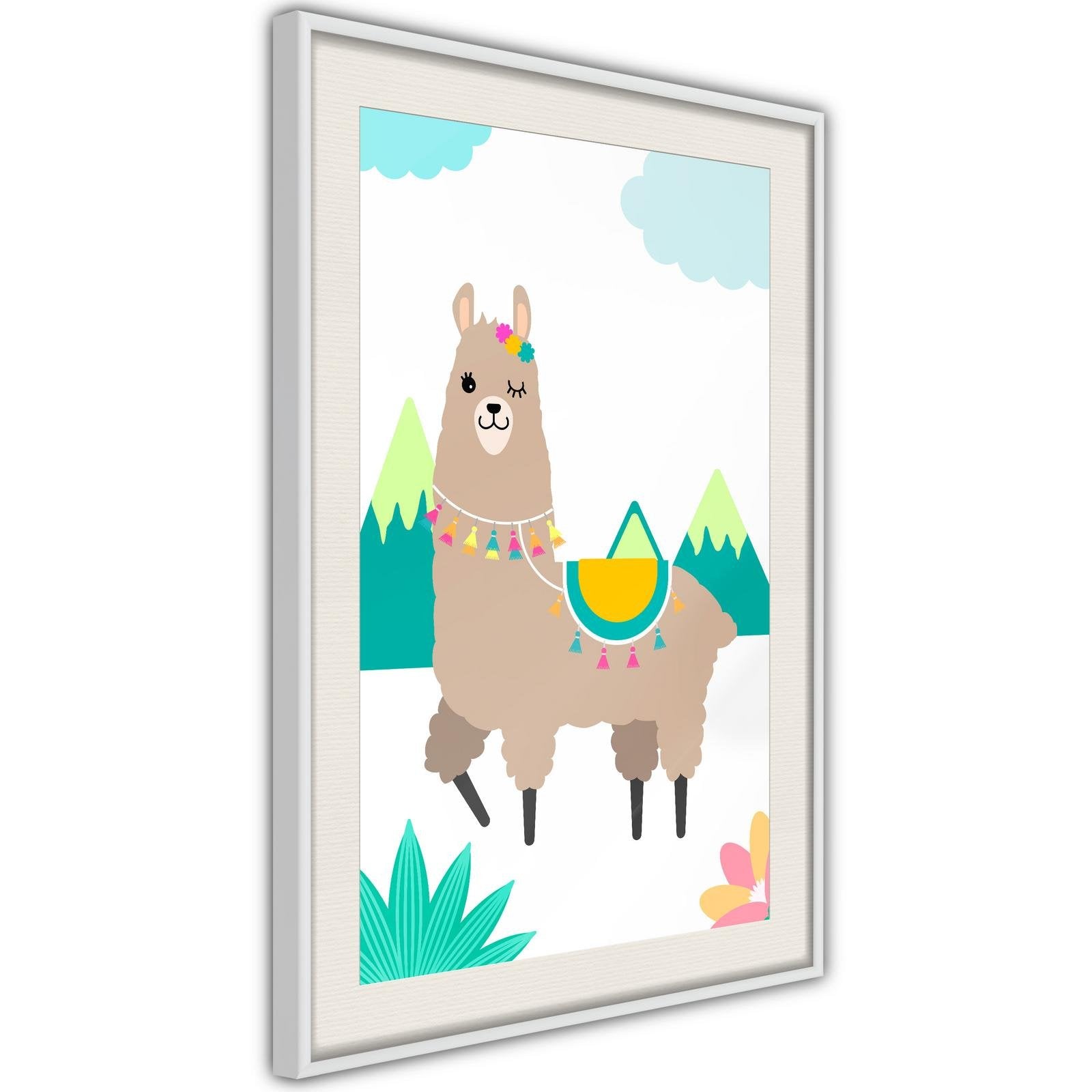 Inramad Poster / Tavla - Playful Llama-Poster Inramad-Artgeist-peaceofhome.se