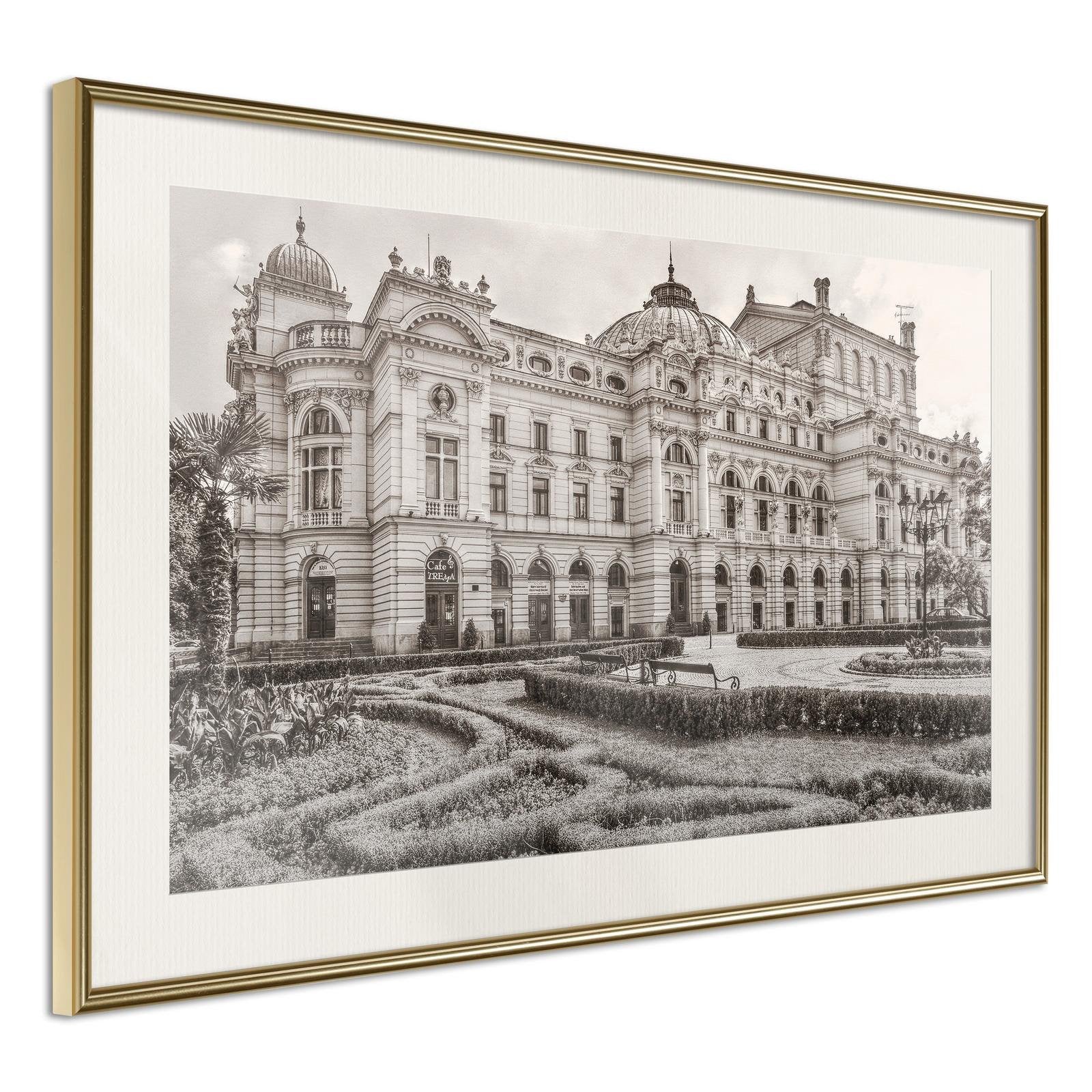 Inramad Poster / Tavla - Postcard from Cracow: Slowacki Theater-Affisch-Artgeist-peaceofhome.se