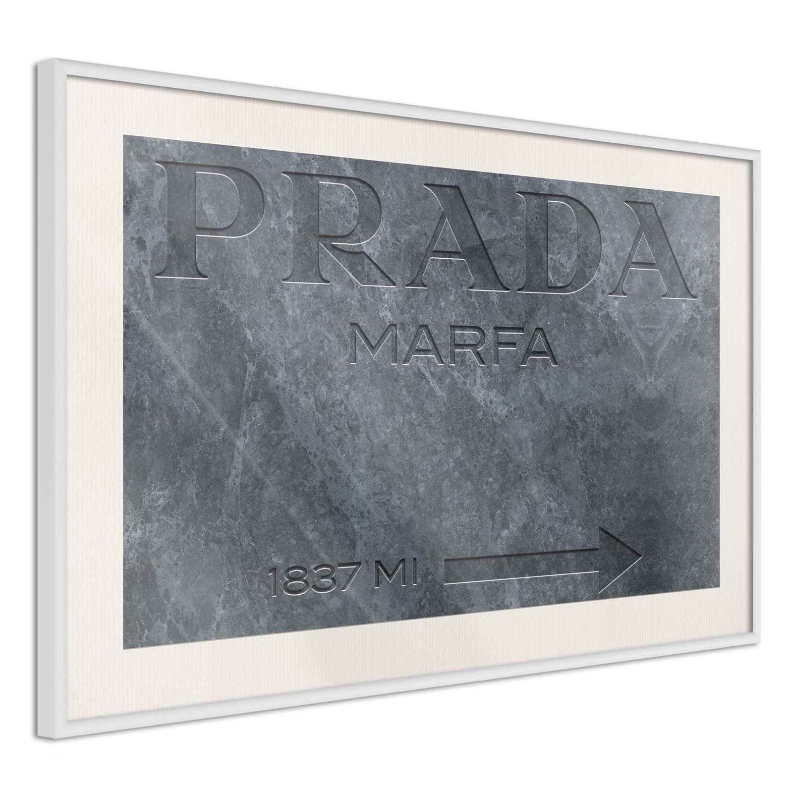 Inramad Poster / Tavla - Prada (Grey)-Poster Inramad-Artgeist-peaceofhome.se