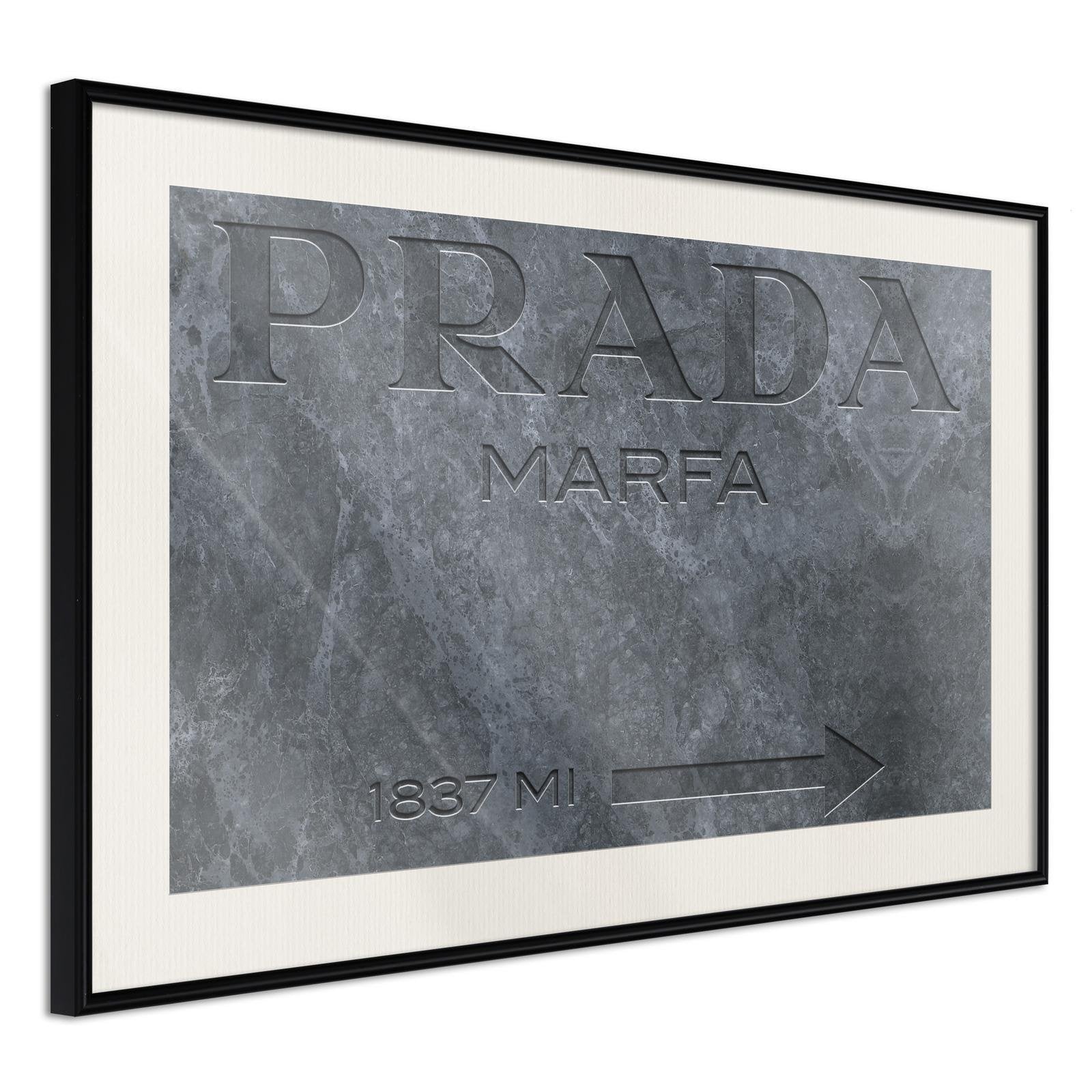 Inramad Poster / Tavla - Prada (Grey)-Poster Inramad-Artgeist-peaceofhome.se