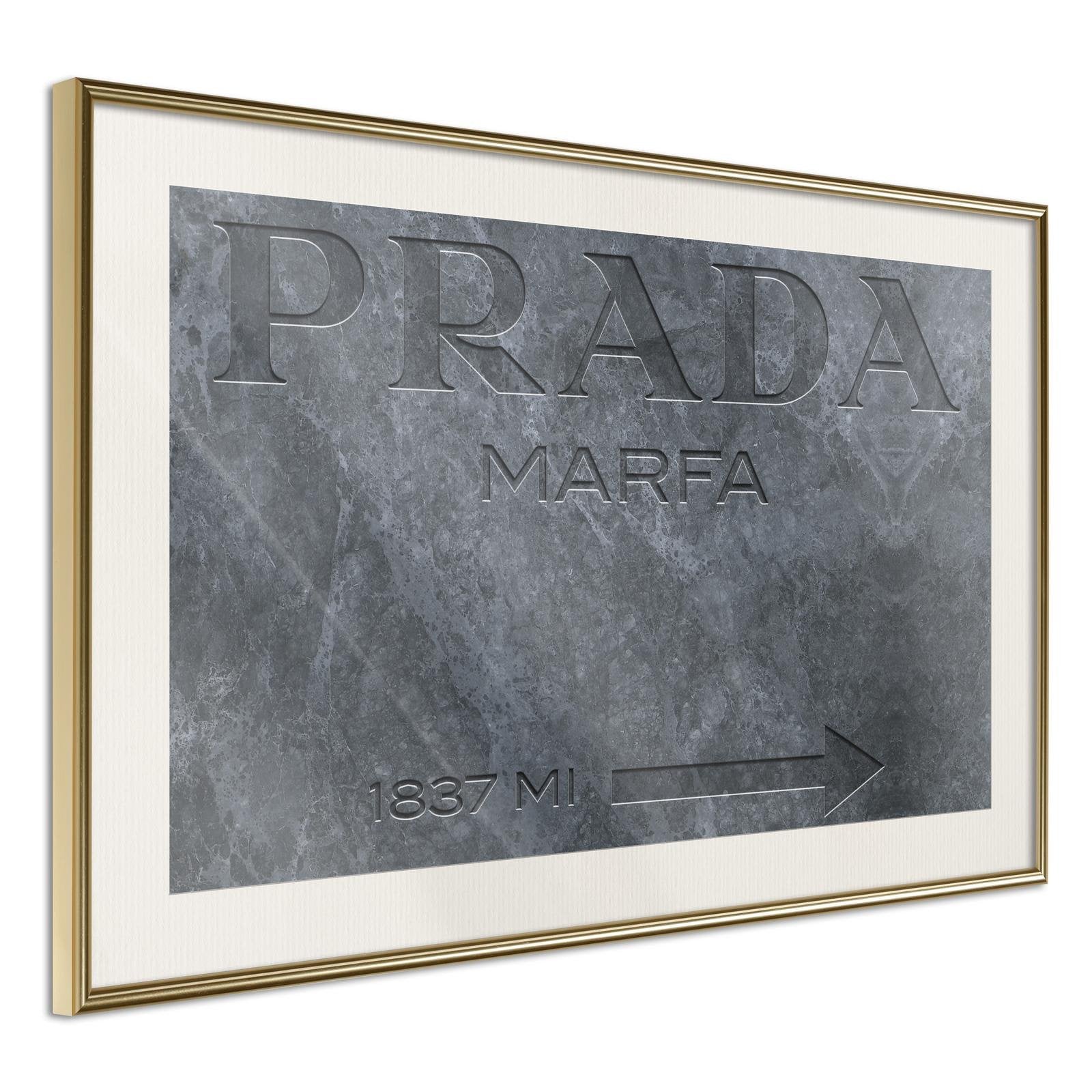 Inramad Poster / Tavla - Prada (Grey)-Poster Inramad-Artgeist-peaceofhome.se