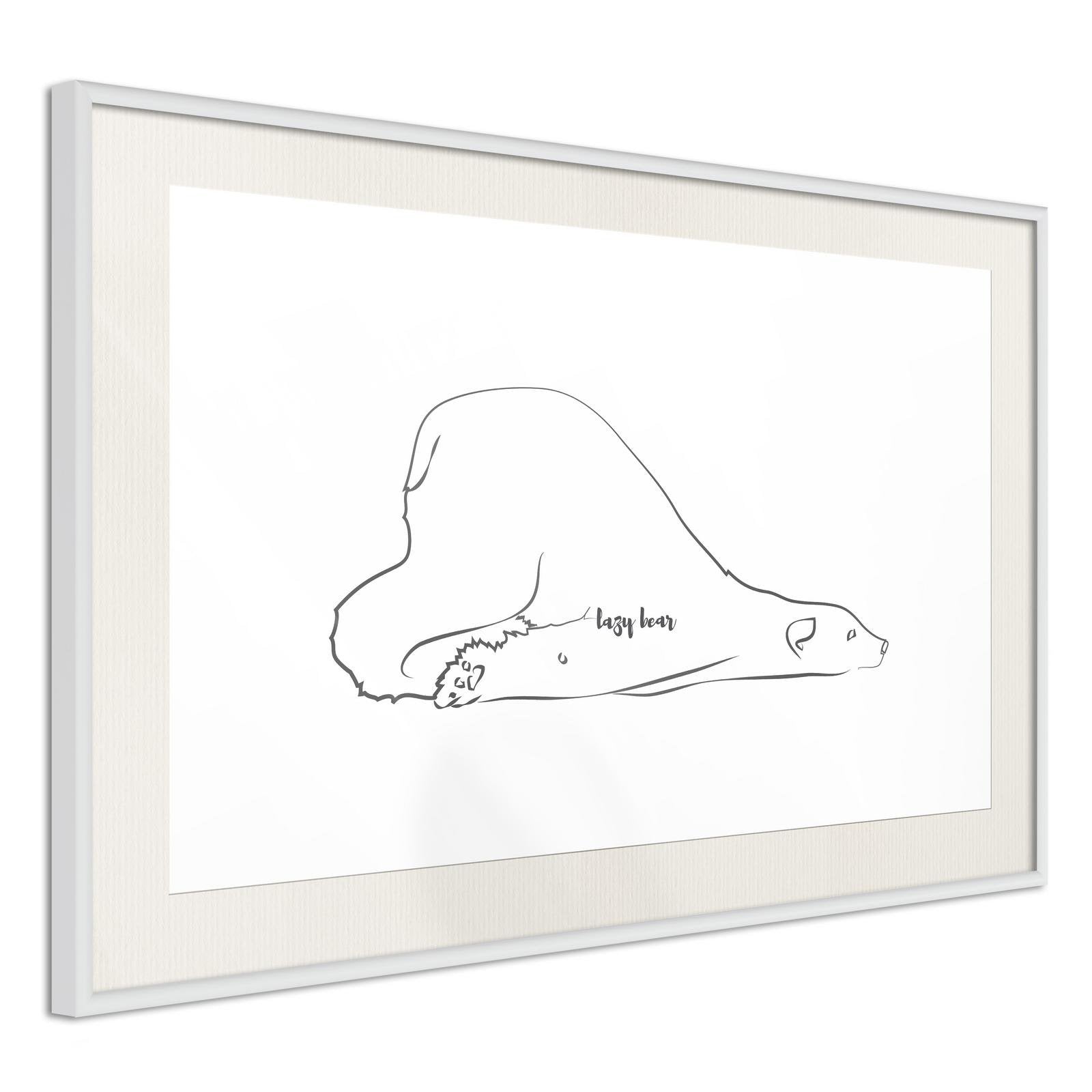 Inramad Poster / Tavla - Resting Polar Bear-Poster Inramad-Artgeist-peaceofhome.se